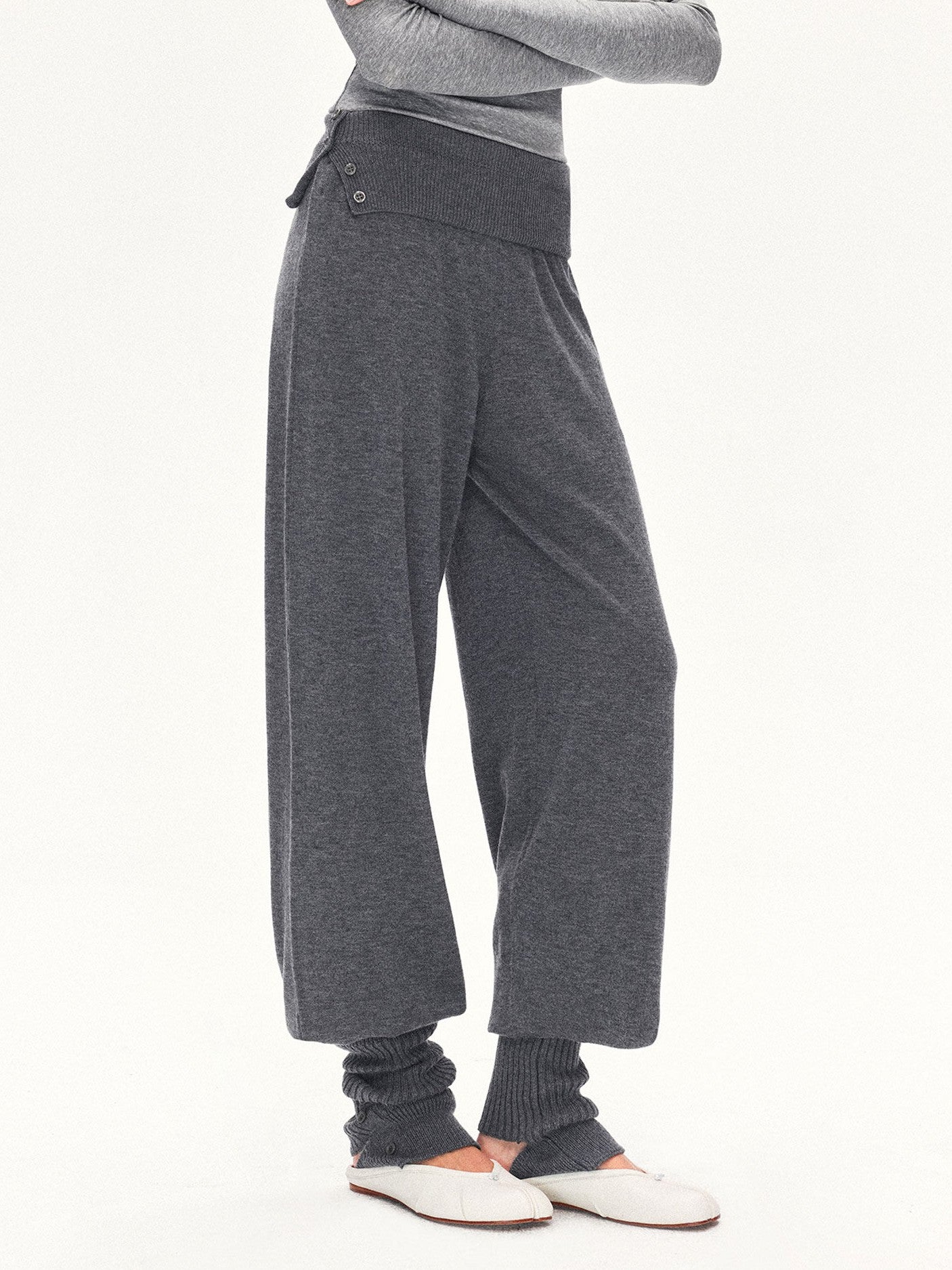 kvkv Side Slit Foldover Detachable Stirrup Women&