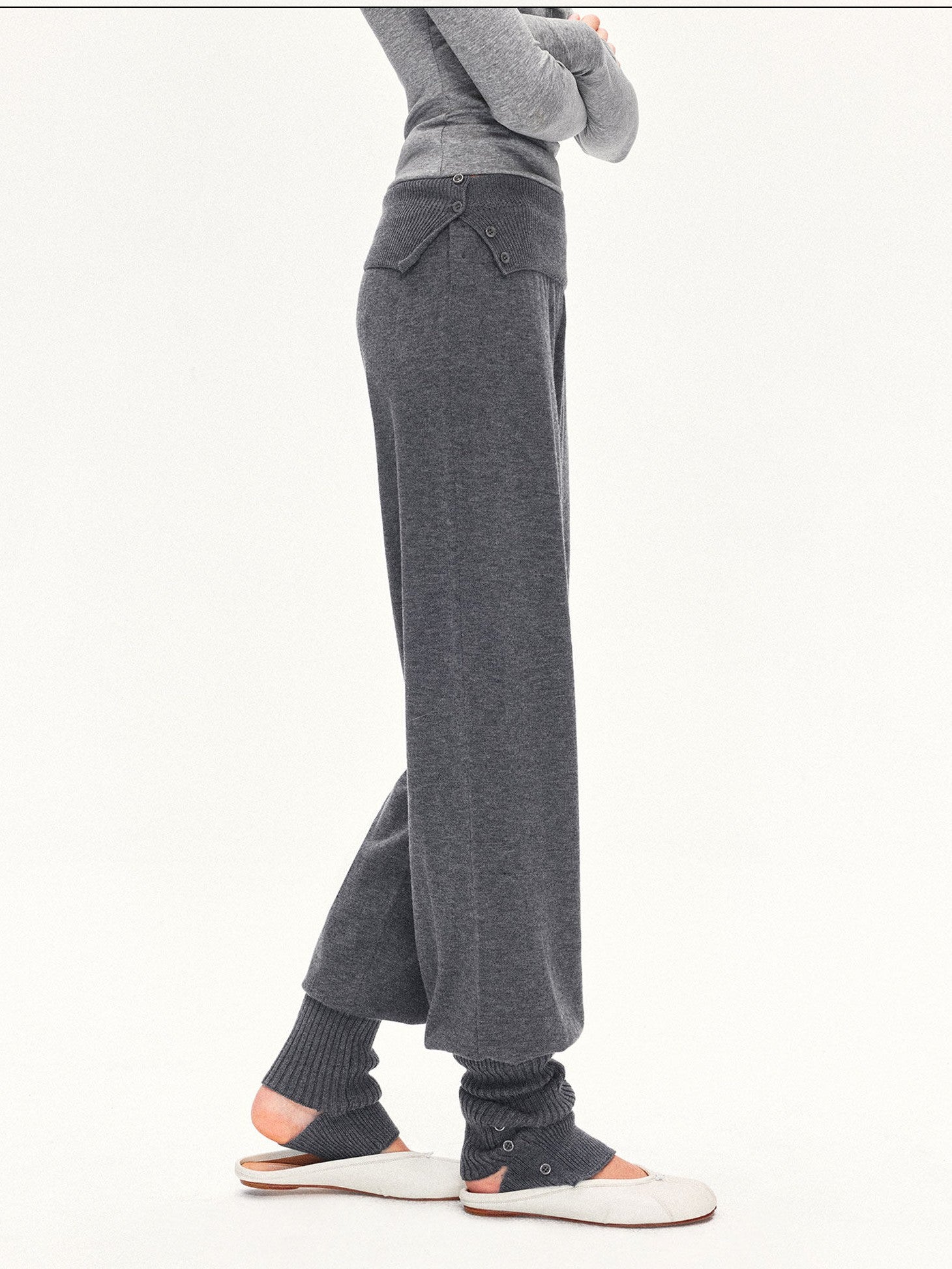 kvkv Side Slit Foldover Detachable Stirrup Women&