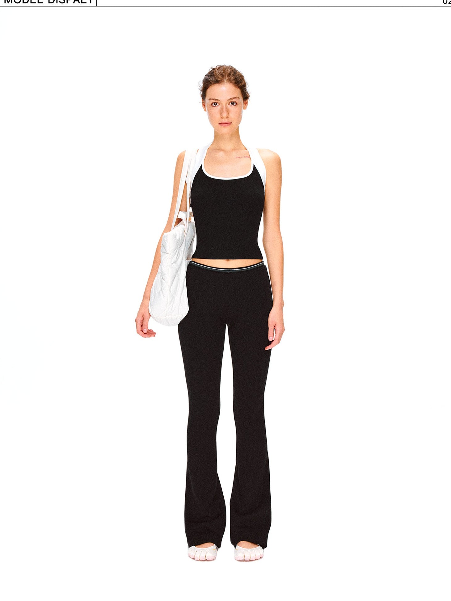 kvkv Skin Feel Striped Waist Drawstring Yoga Women&