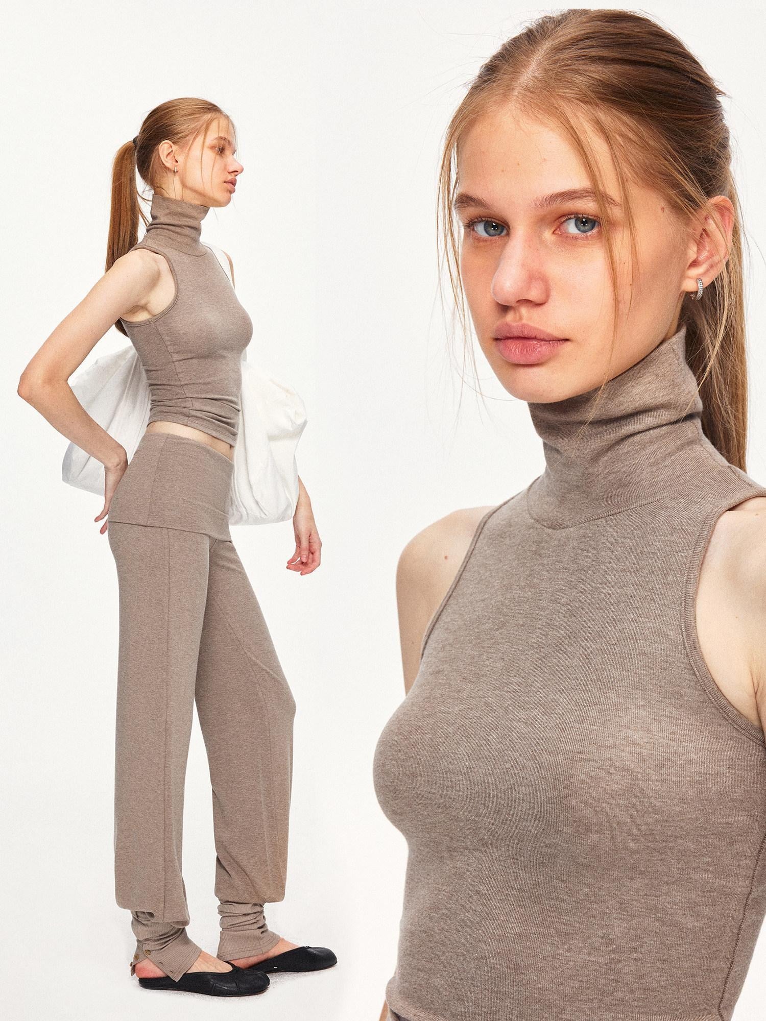 kvkv Soft Breathable Cotton Blend Slim Fit Wheat Color Casual Women Basic Tank Tops