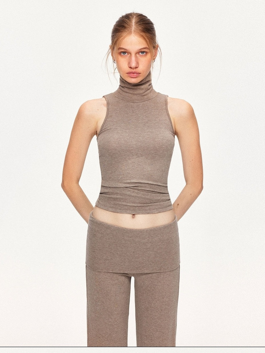 kvkv Soft Breathable Cotton Blend Slim Fit Wheat Color Casual Women Basic Tank Tops