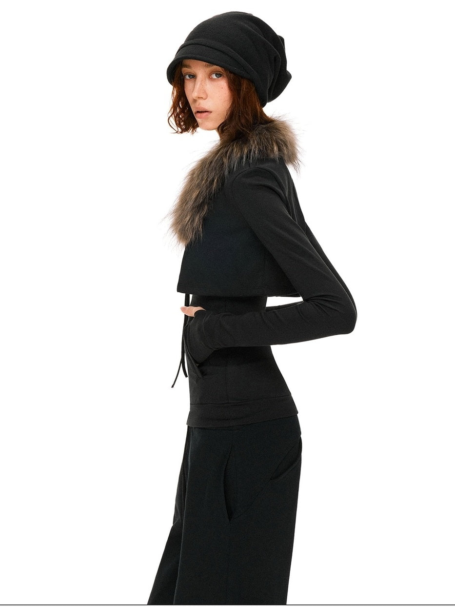 kvkv Soft Cotton Slim Fit Casual Cropped Cardigan Long Sleeve Womens Black Jacket