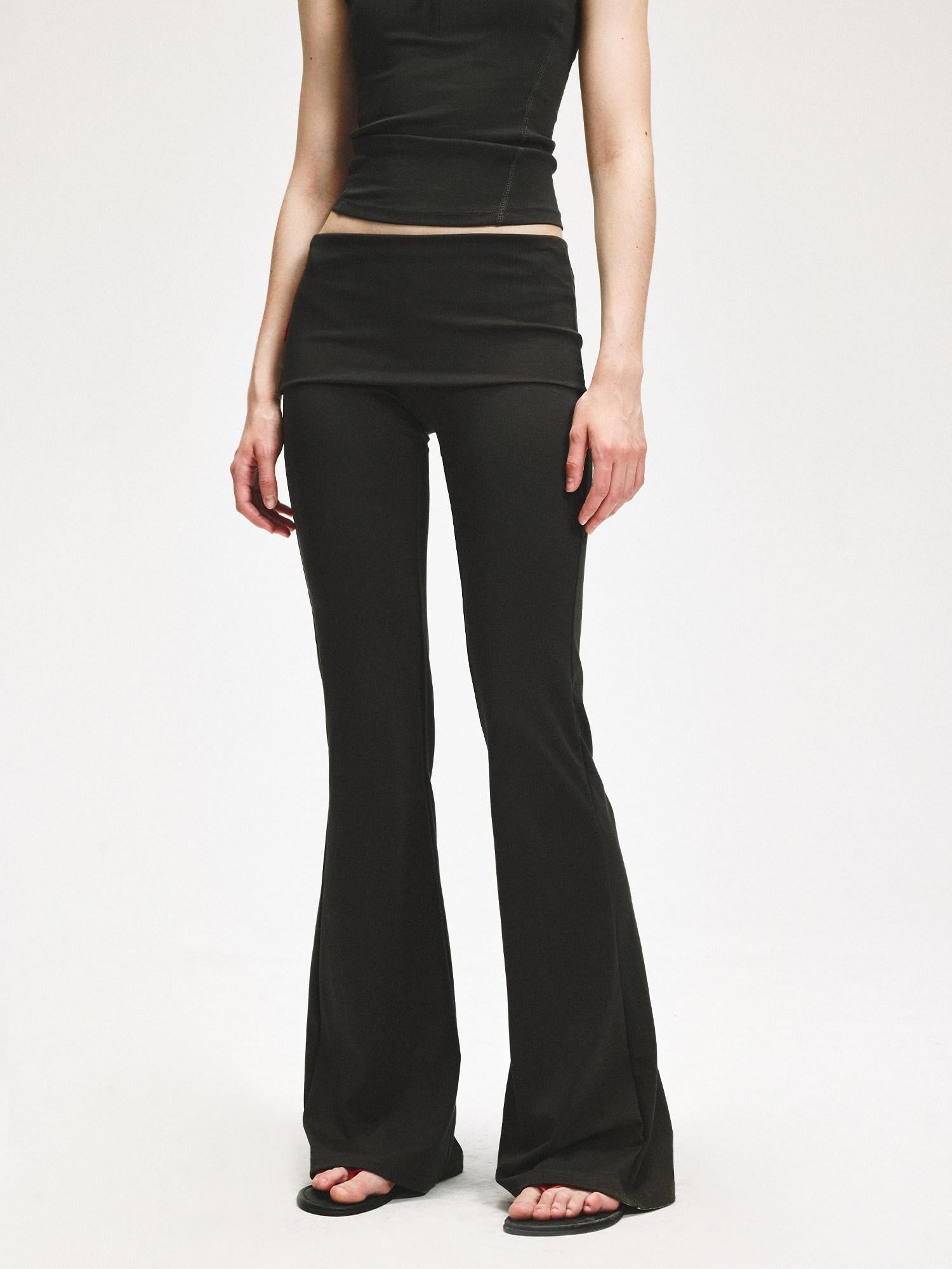 kvkv Soft Lyocell Stretch Slim Micro Flare Elastic Waist Versatile Women Pants