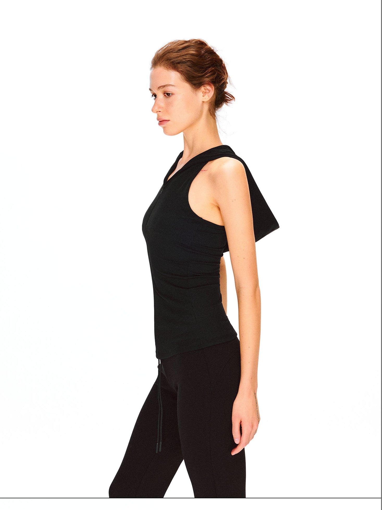 kvkv Soft Touch Hooded Racerback Waist Cinch Zipper Women&