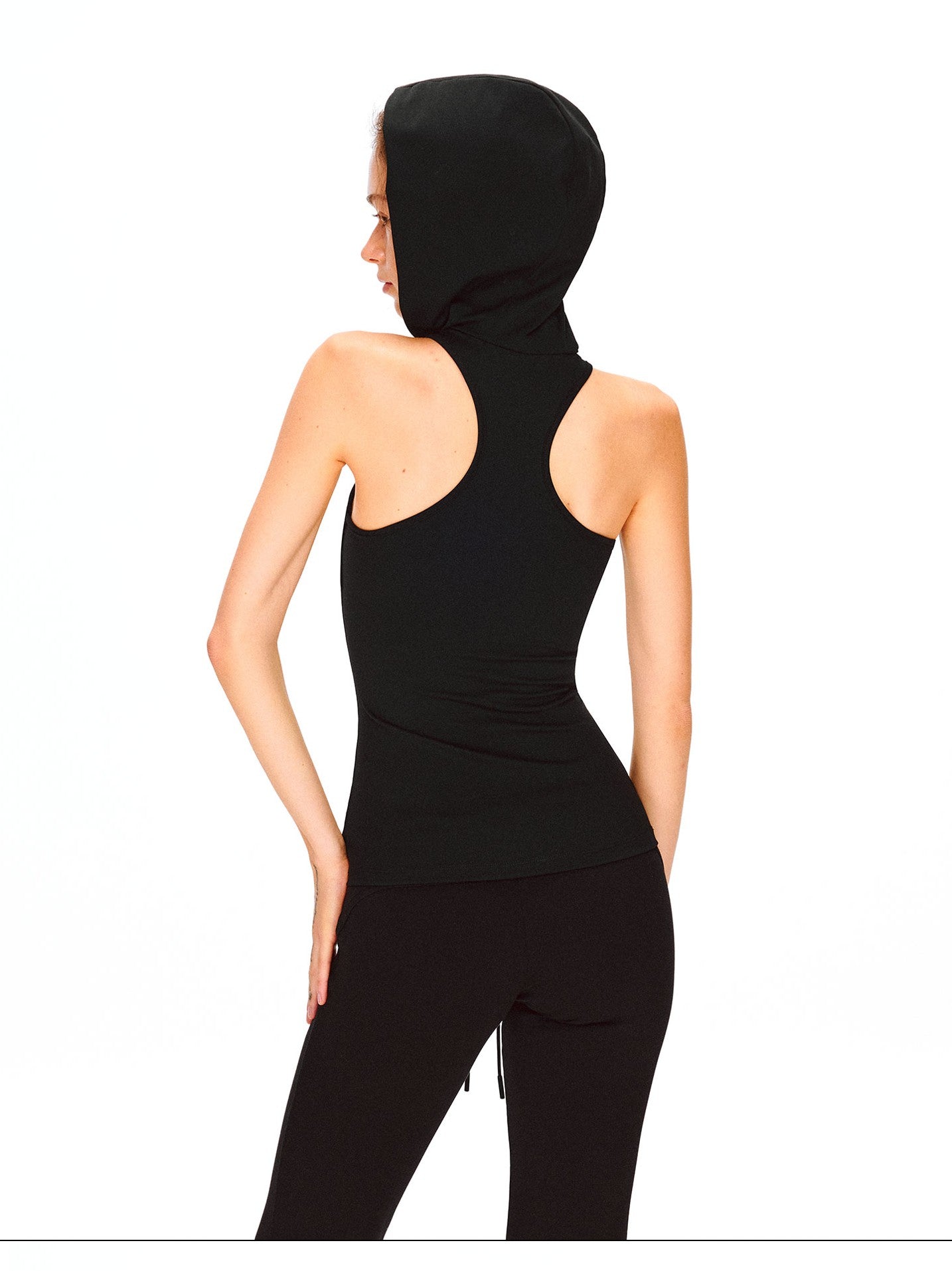kvkv Soft Touch Hooded Racerback Waist Cinch Zipper Women&