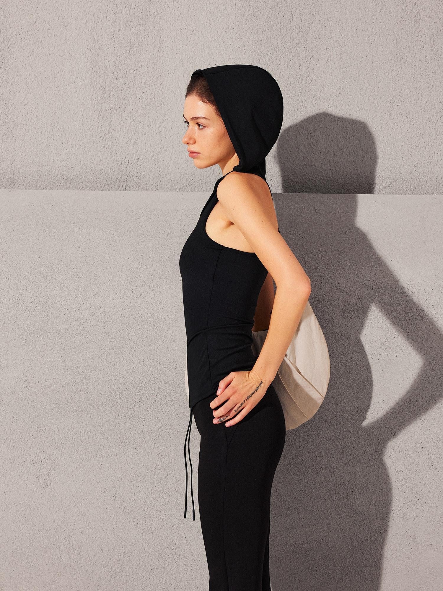 kvkv Soft Touch Hooded Racerback Waist Cinch Zipper Women&