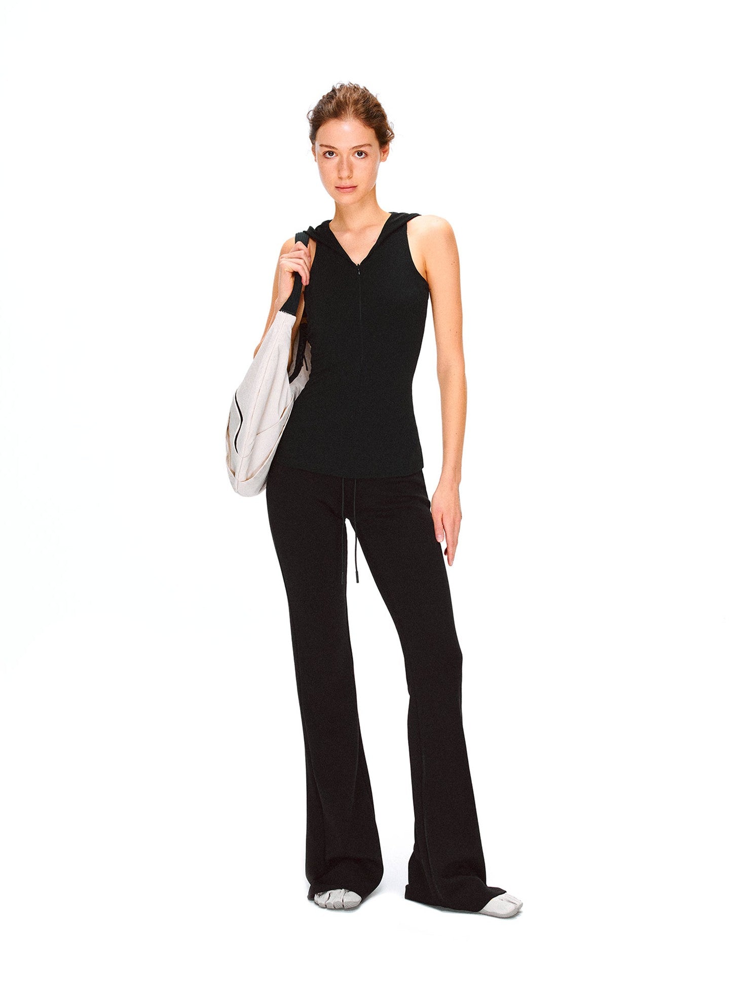 kvkv Soft Touch Hooded Racerback Waist Cinch Zipper Women&