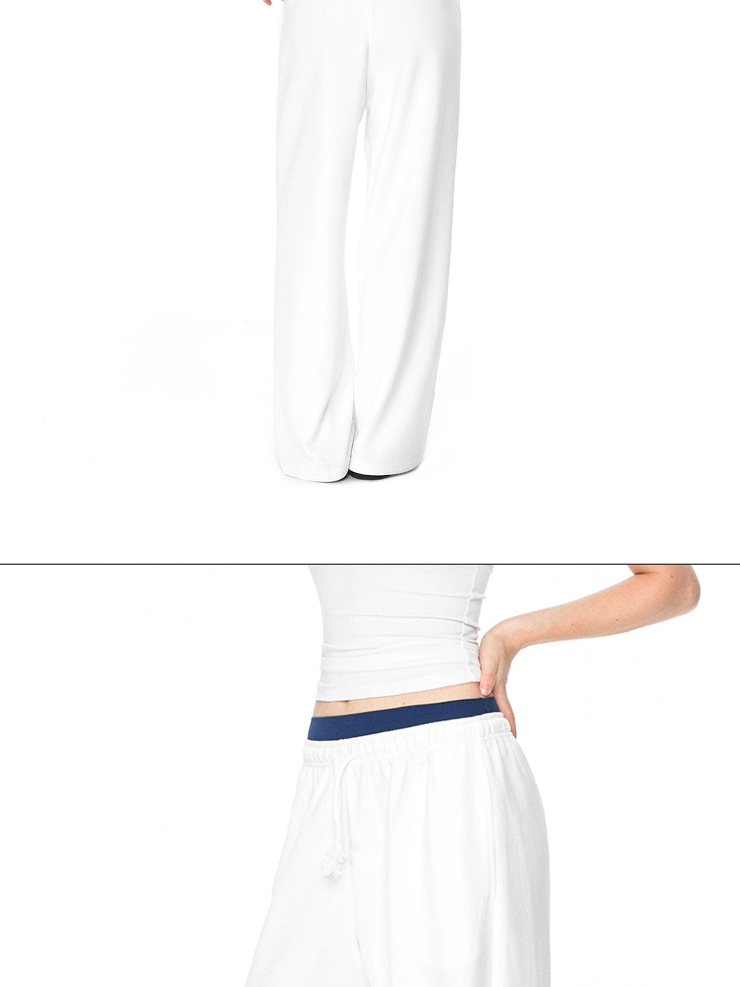 kvkv Soft Touch Yoga Sports Navy Blue Trim Waistband Joggers