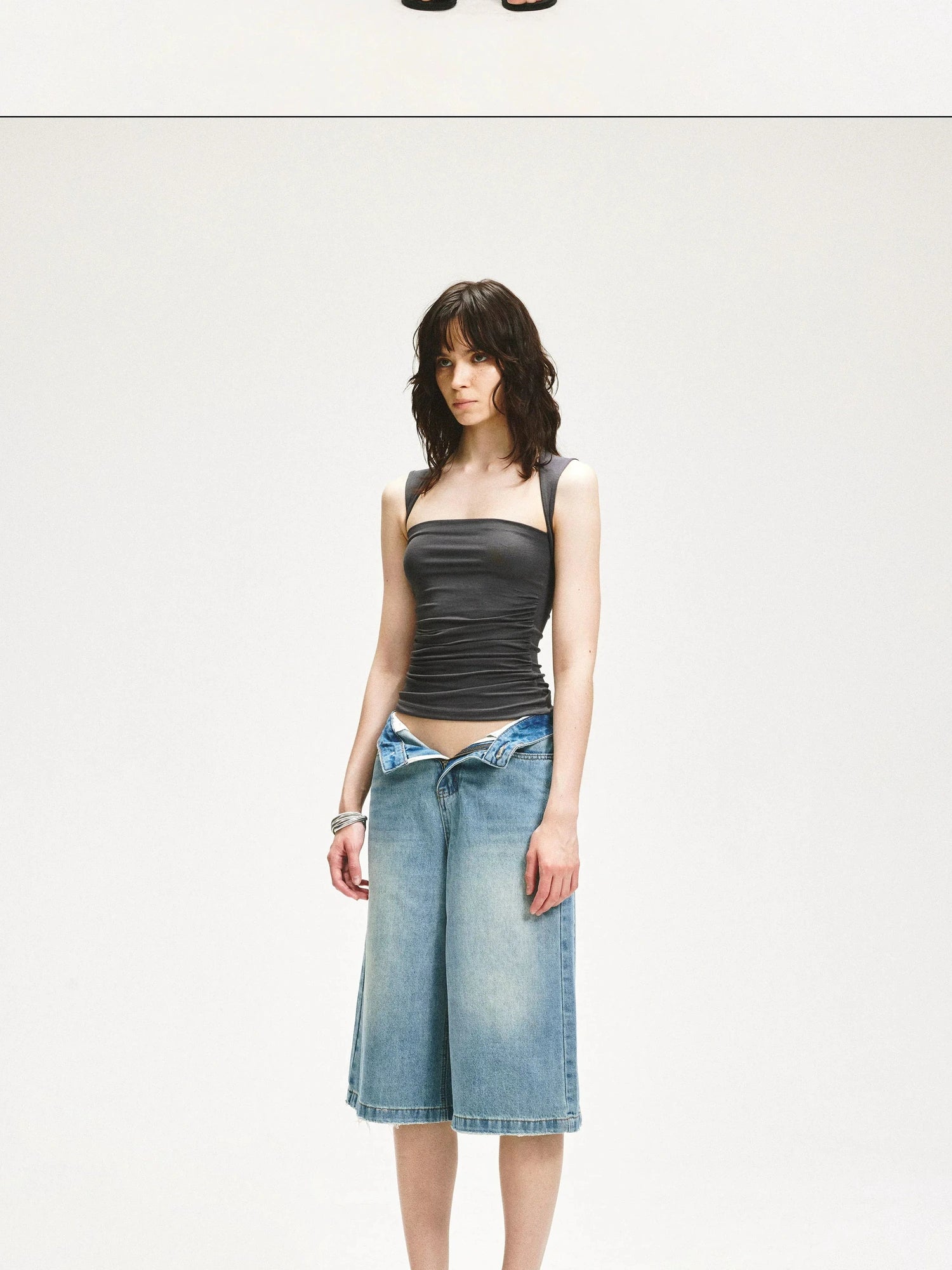 KVKV Yoga Clothing Brand - Square Neck Pleated Tank Top