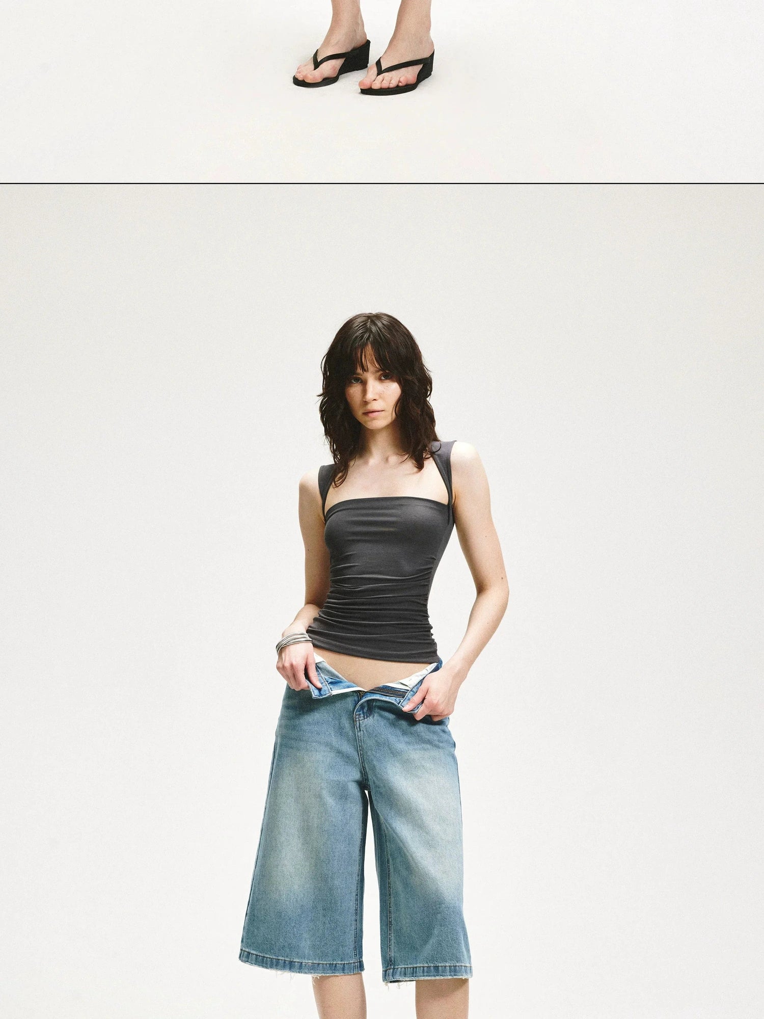 KVKV Yoga Clothing Brand - Square Neck Pleated Tank Top