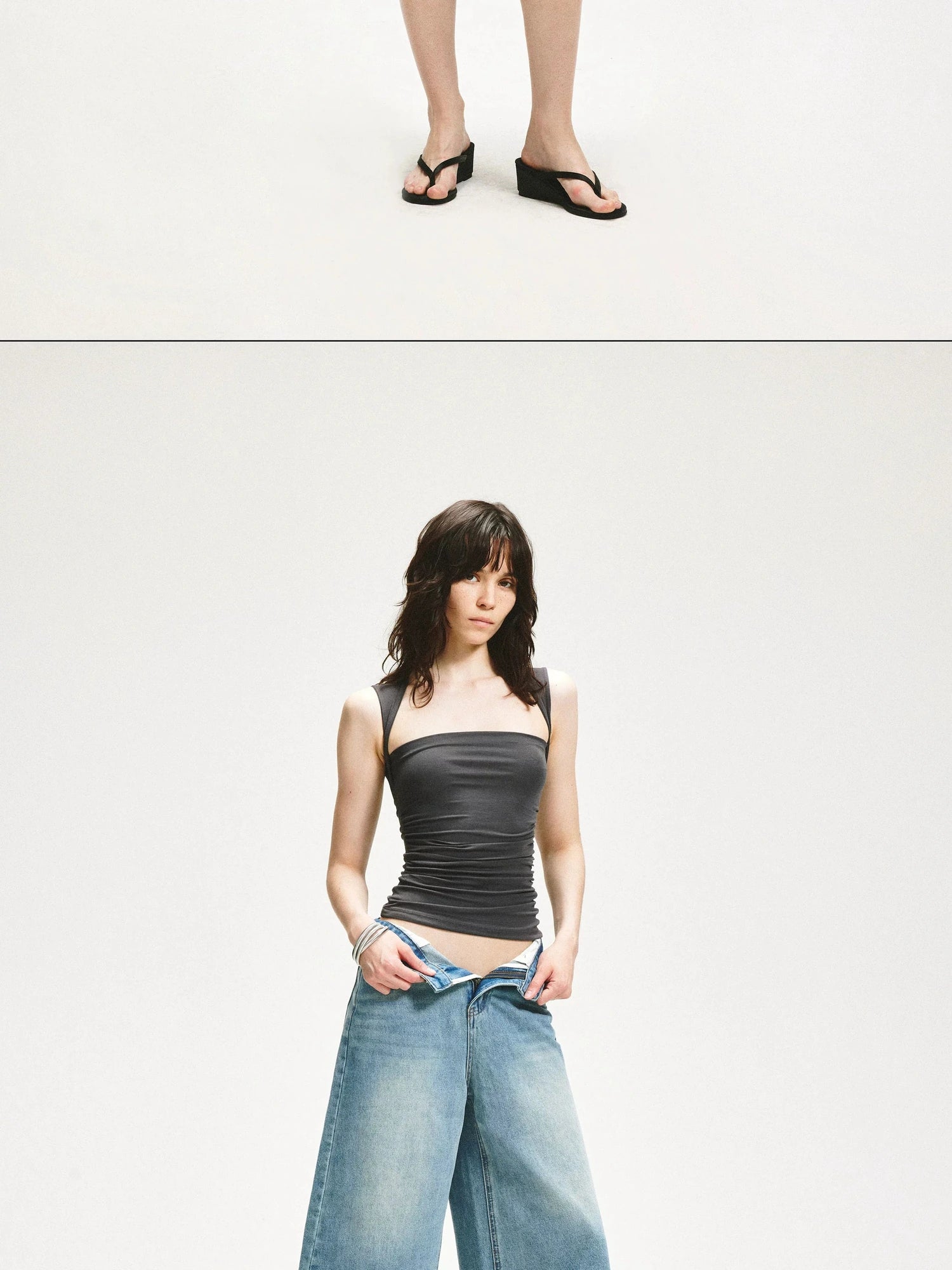 KVKV Yoga Clothing Brand - Square Neck Pleated Tank Top