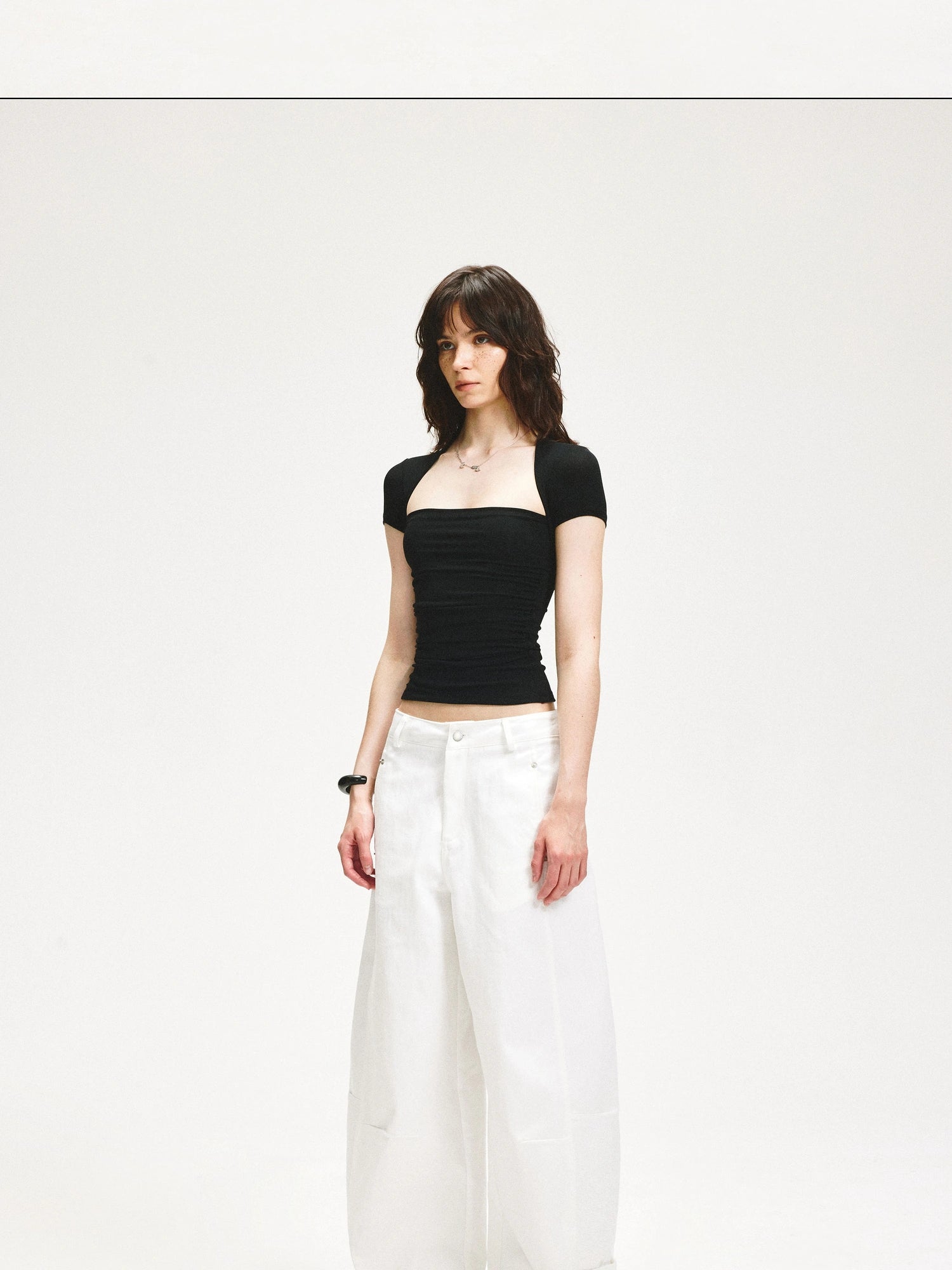 kvkv Square Neck Slim Fit T-shirt