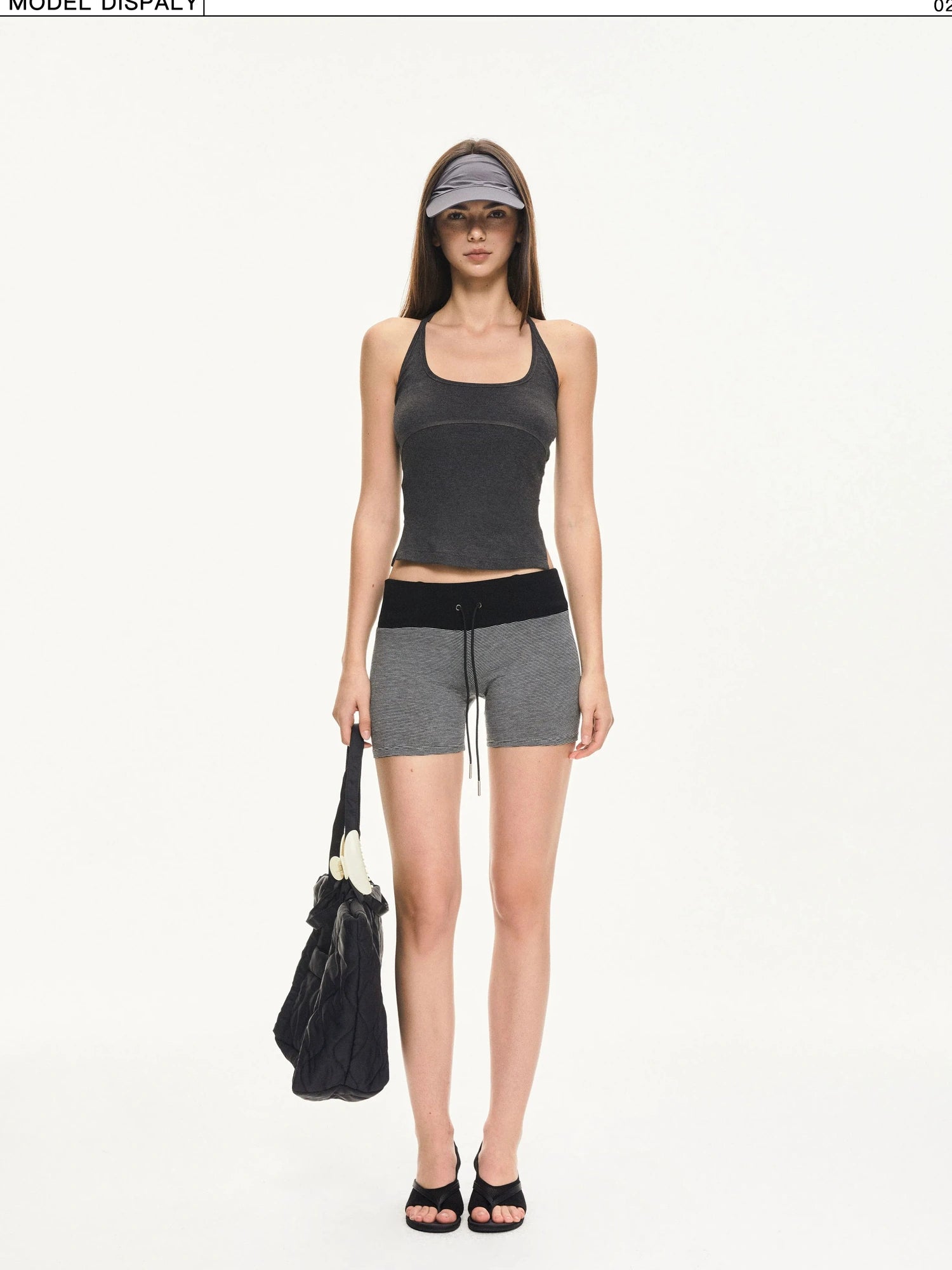 KVKV Yoga Clothing Brand - Stripe Texture Yoga Running Shorts