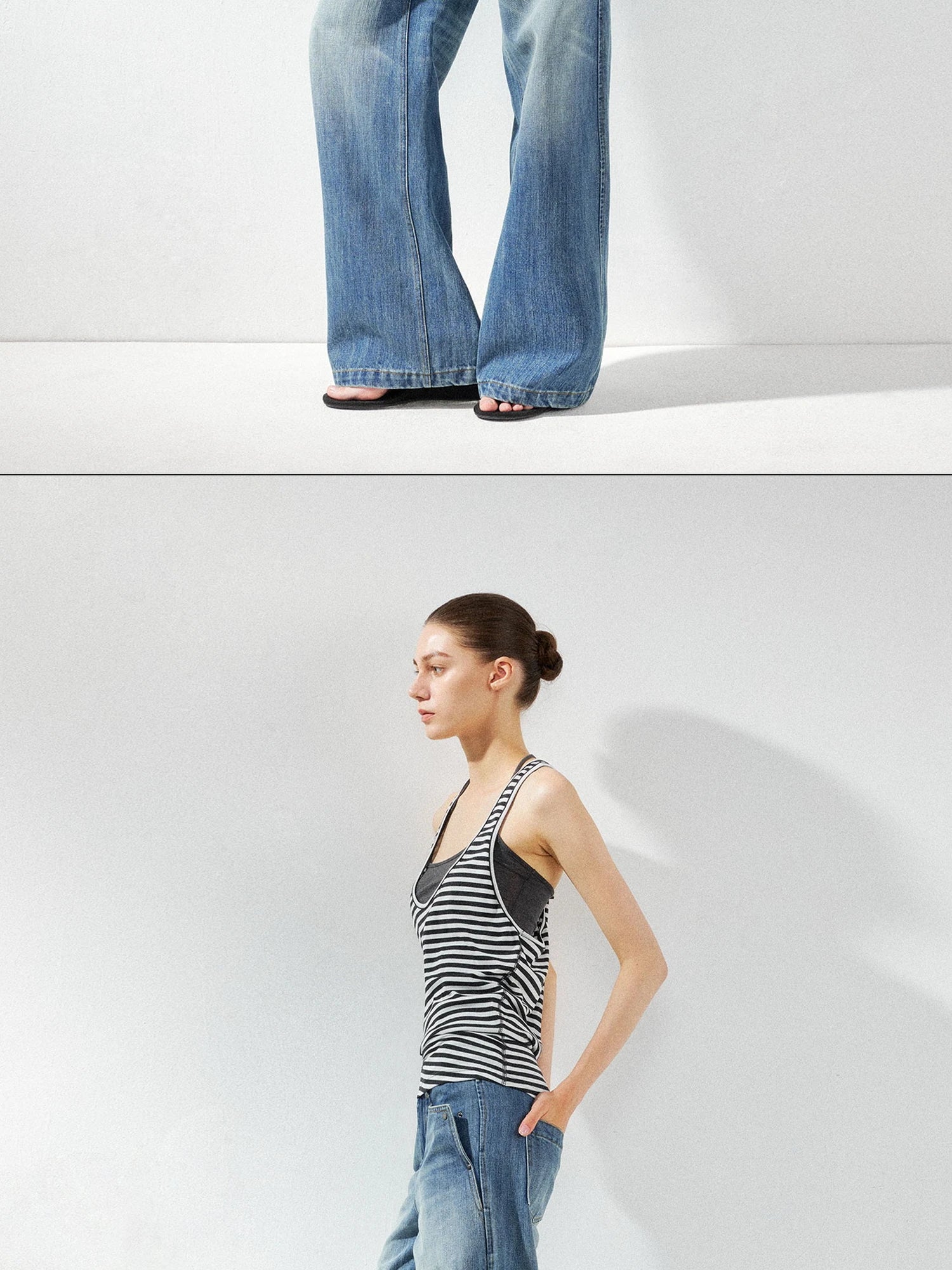 kvkv Striped Layered Tank Top Set