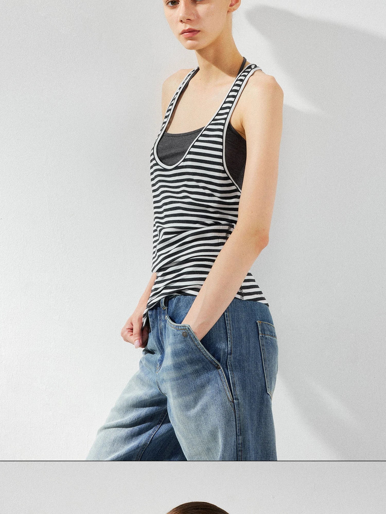 kvkv Striped Layered Tank Top Set