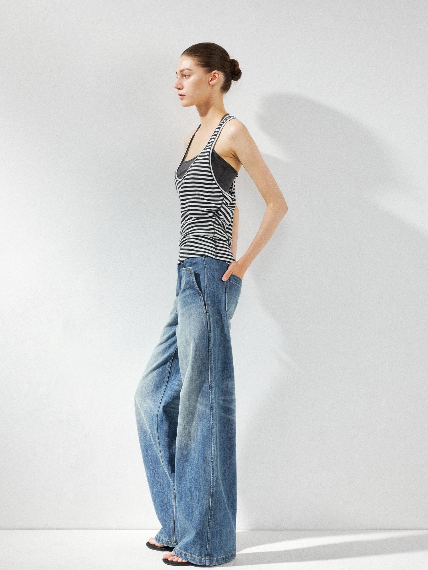 kvkv Striped Layered Tank Top Set