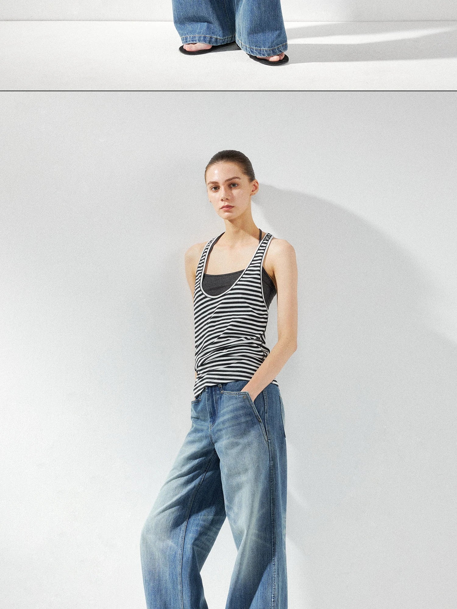 kvkv Striped Layered Tank Top Set