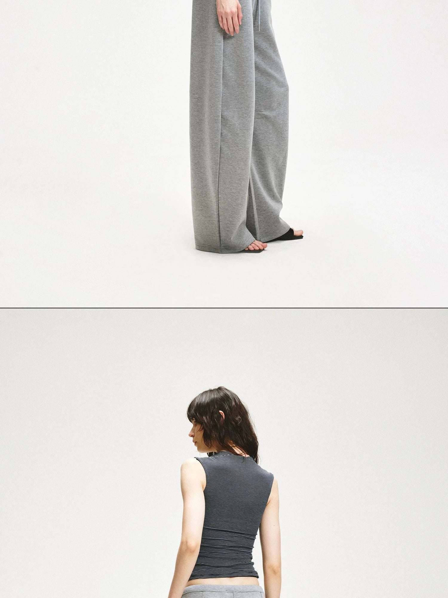 KVKV Yoga Clothing Brand - Striped Square Neck Pleated Vest
