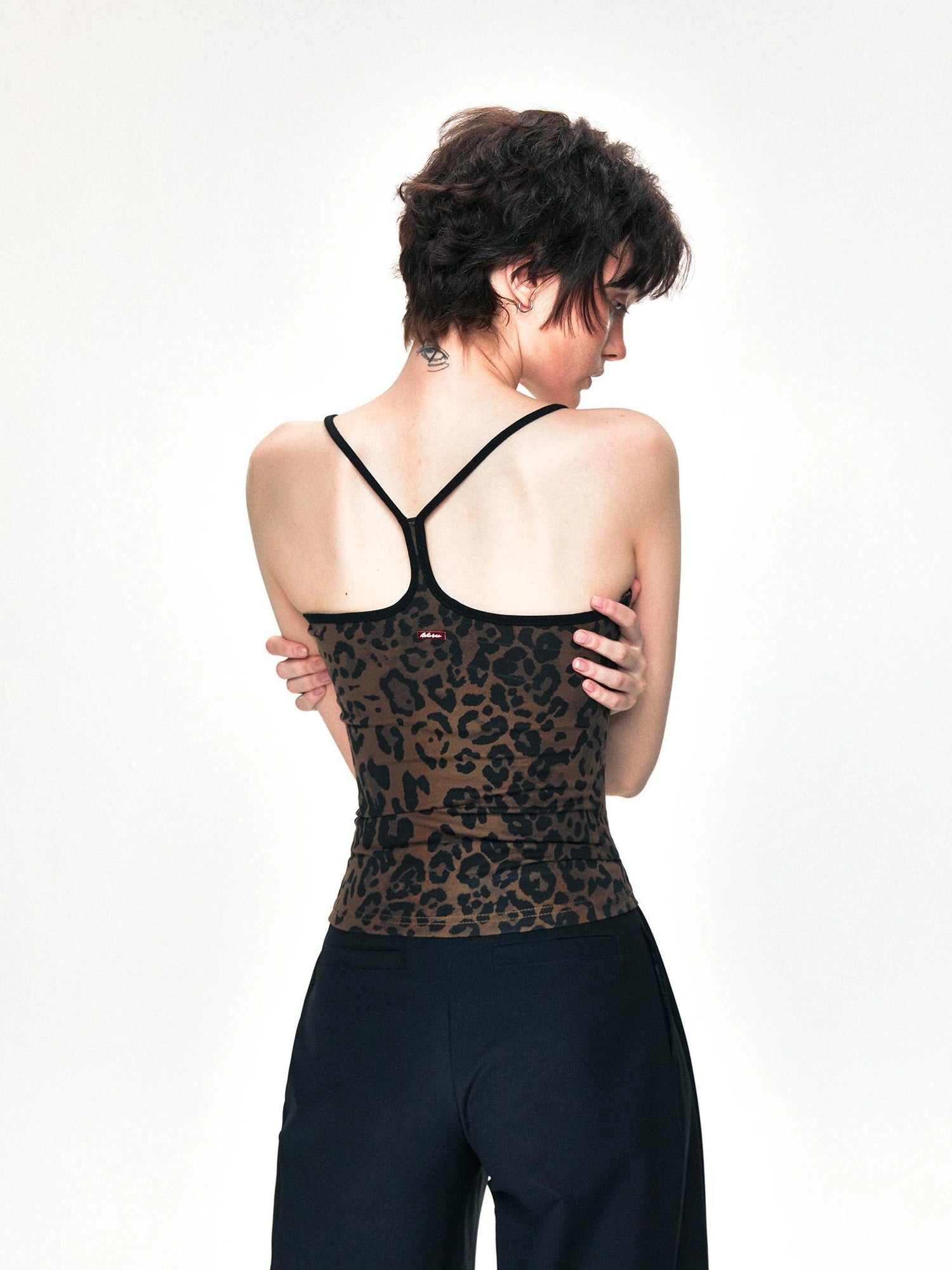 kvkv Tank Top With Leopard Print Trim