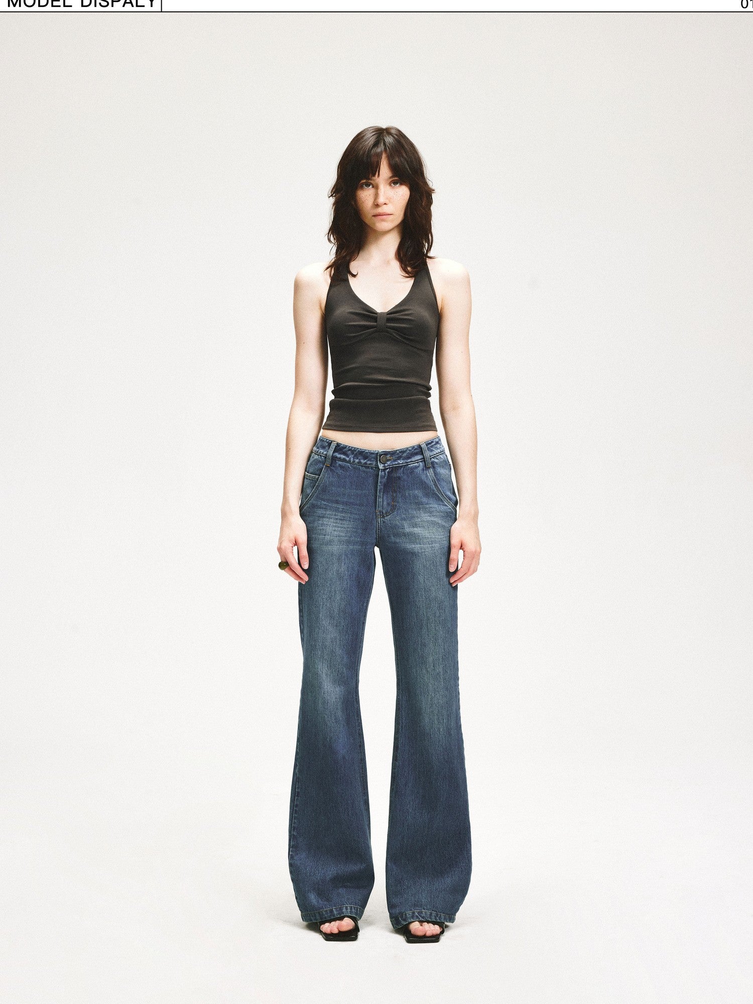 kvkv Twist Knot Asymmetrical V-neck Open Back Women&