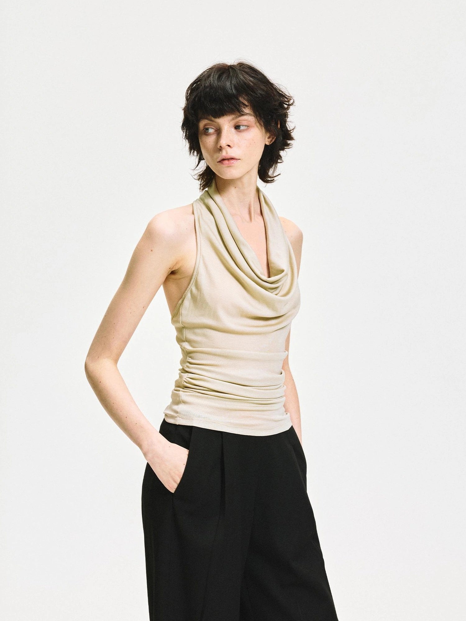 Twist Knot Backless Halter Top