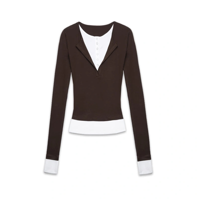 kvkv_Two_Tone_Henley_Layered_Top_MISSTT