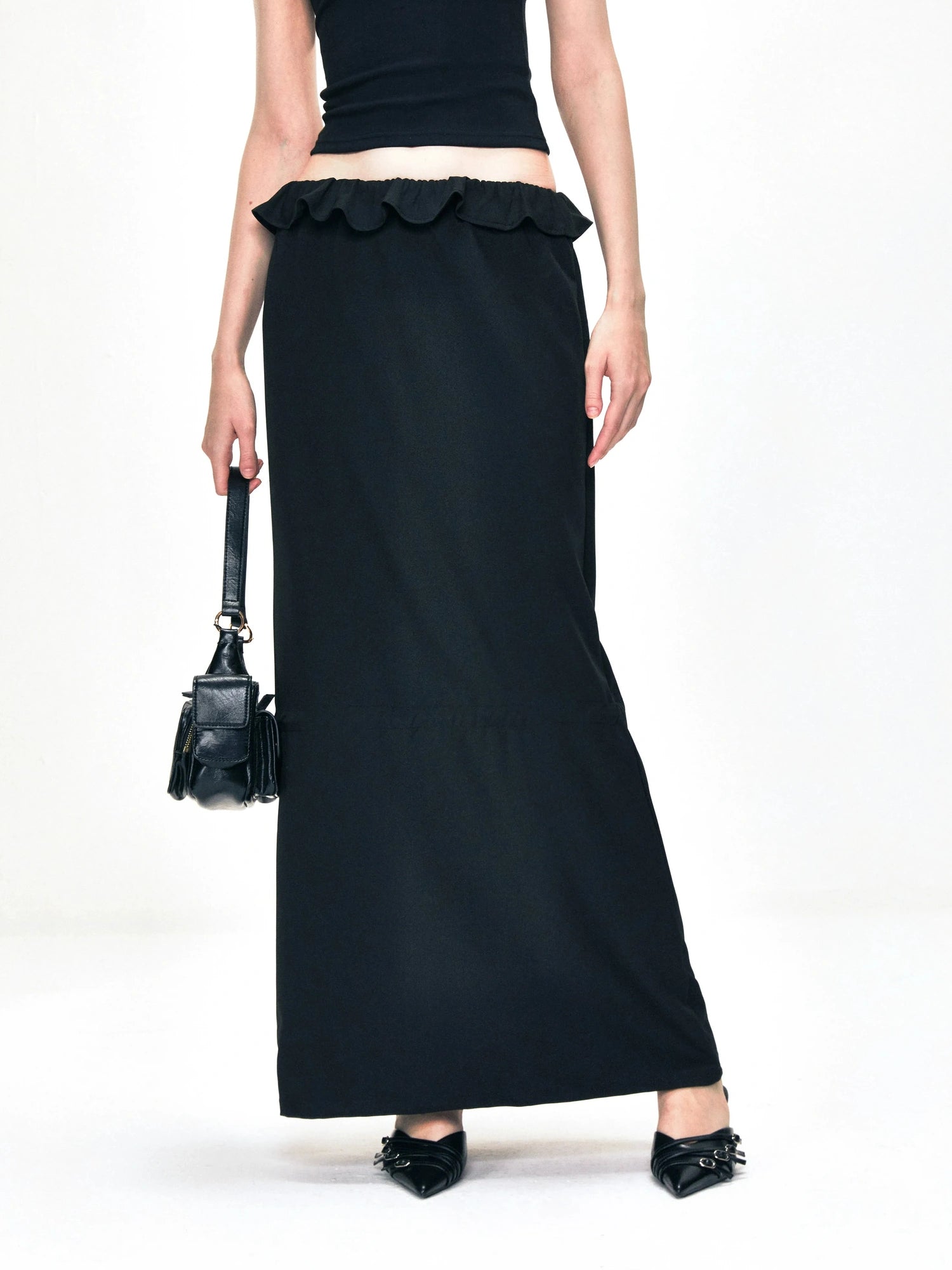 kvkv Two Way Adjustable Wave Hem Midi Skirt