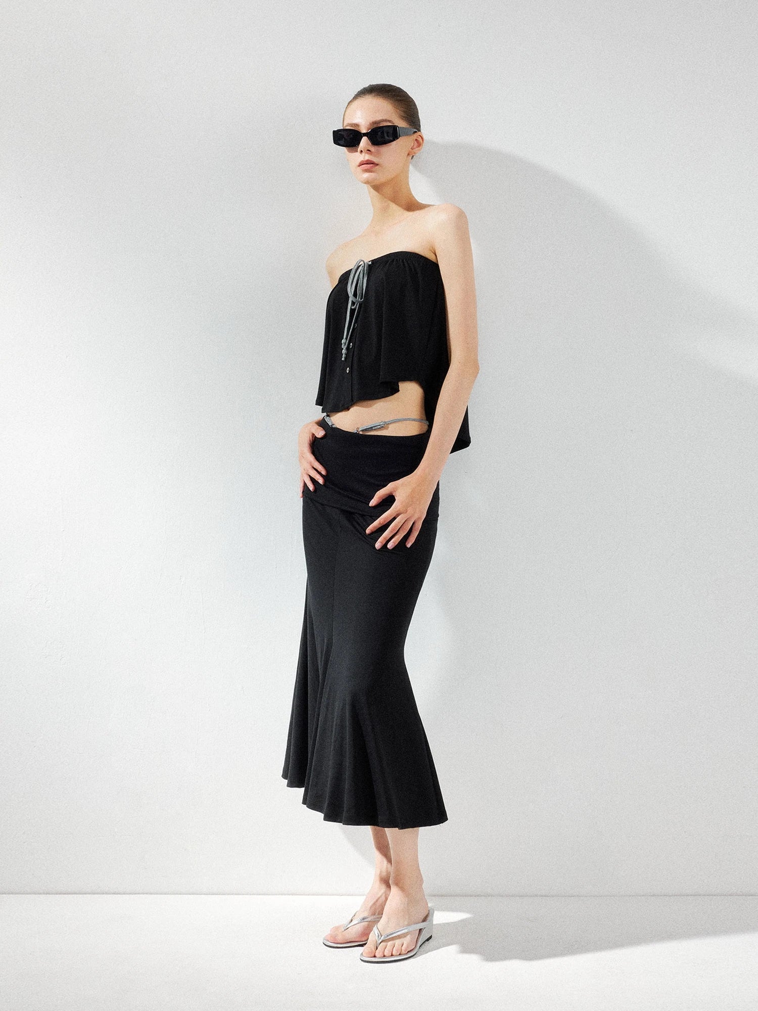 kvkv Two Way Drawstring Tube Top