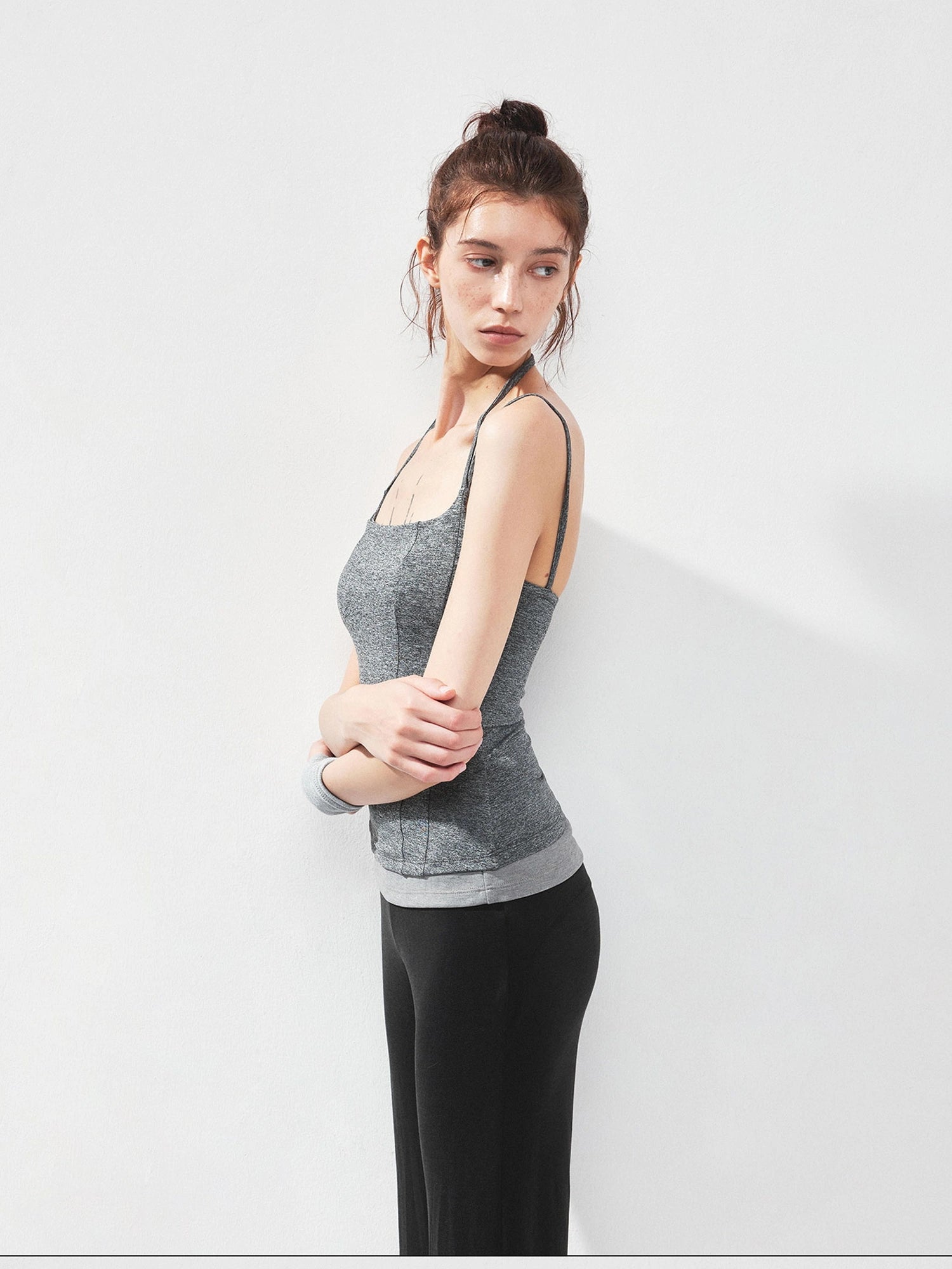 kvkv U Neck Slim Fit Yoga Tank Top