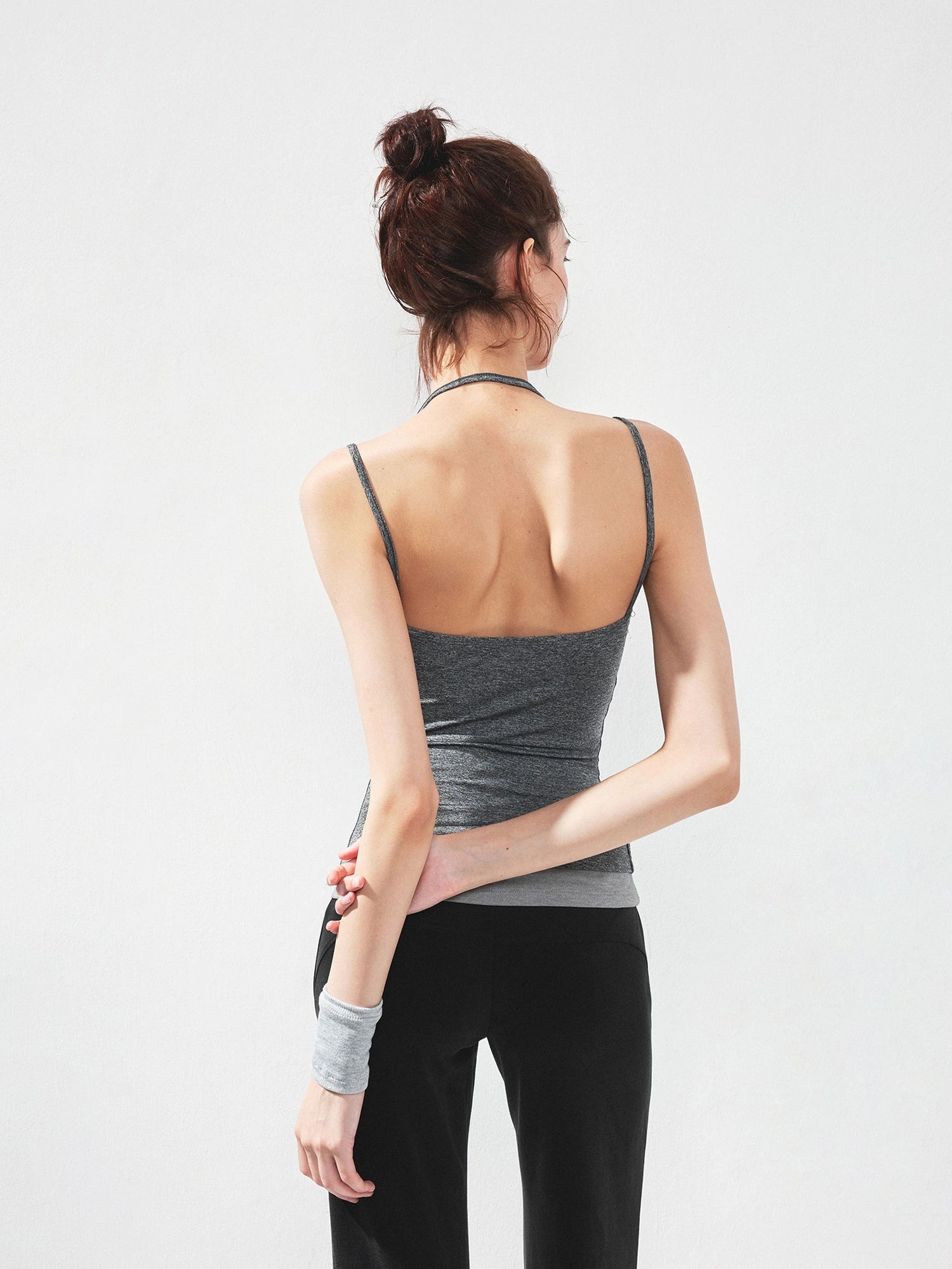 kvkv U Neck Slim Fit Yoga Tank Top