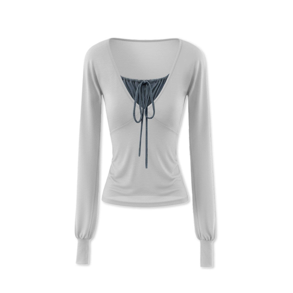 kvkv_V-neck_Lantern_Sleeve_Slim_Women&