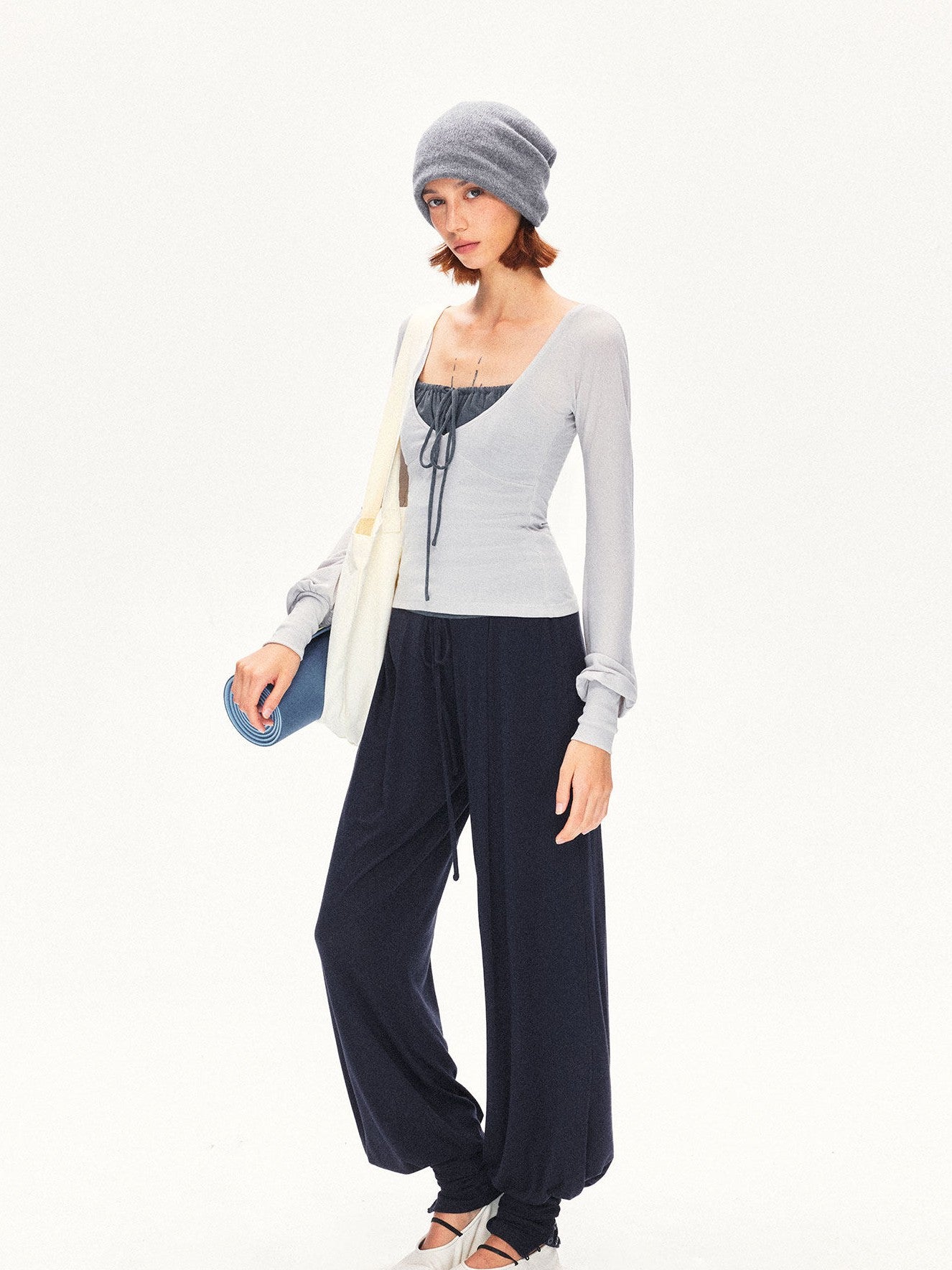 kvkv V-neck Lantern Sleeve Slim Women&