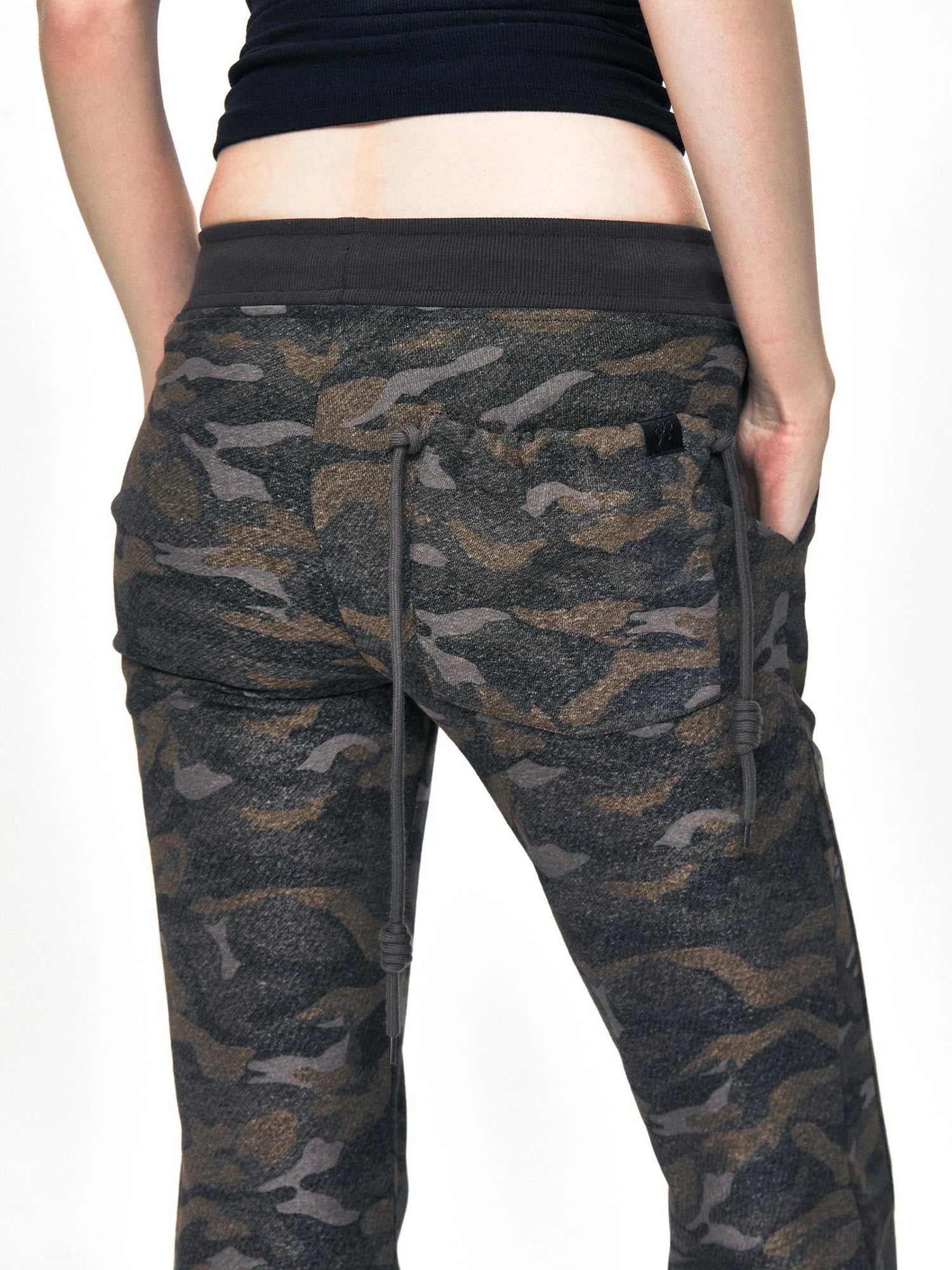 kvkv Vintage Camouflage Drawstring Flared Sweatpants
