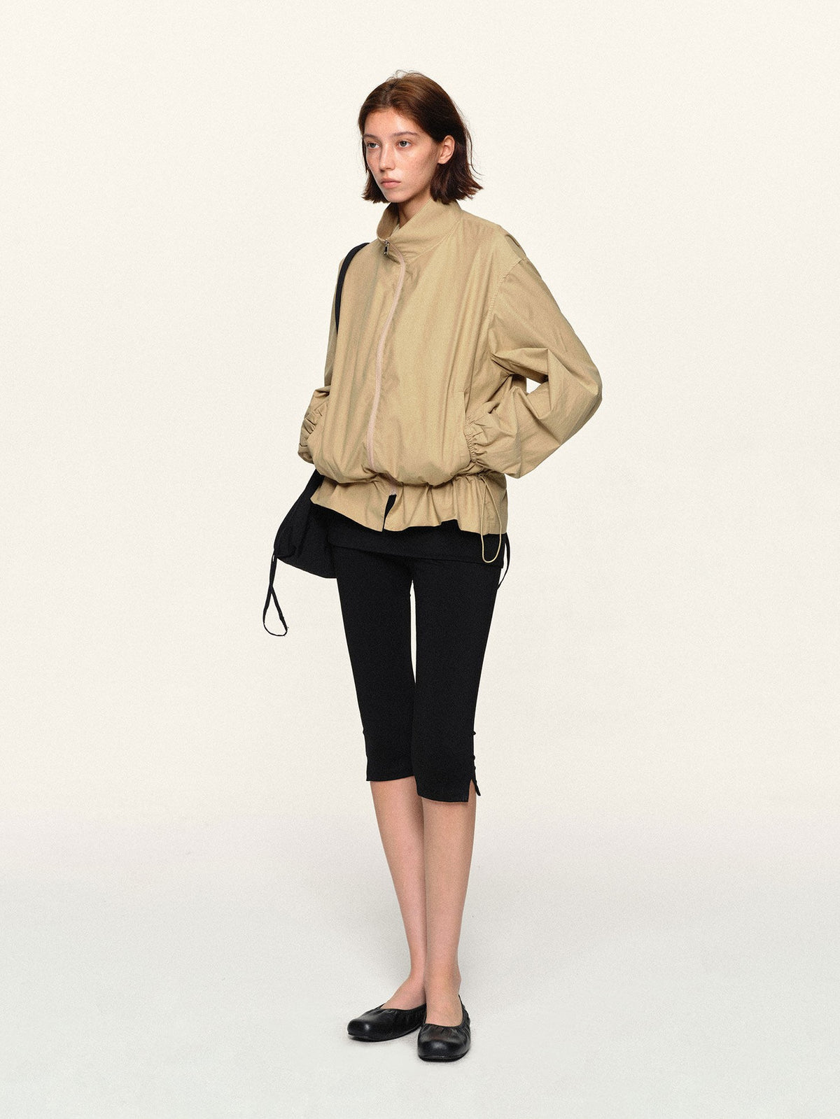 kvkv Vintage Drawstring Waist Khaki Women&
