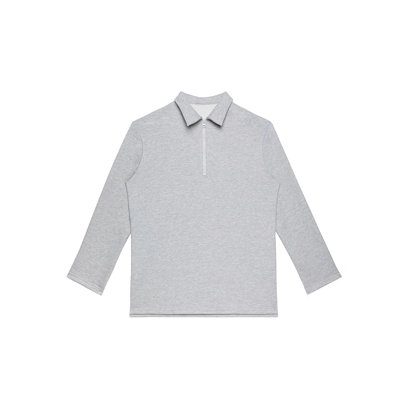 kvkv_Vintage_Gray_Polo_Collar_Sweatshirt_MISSTT