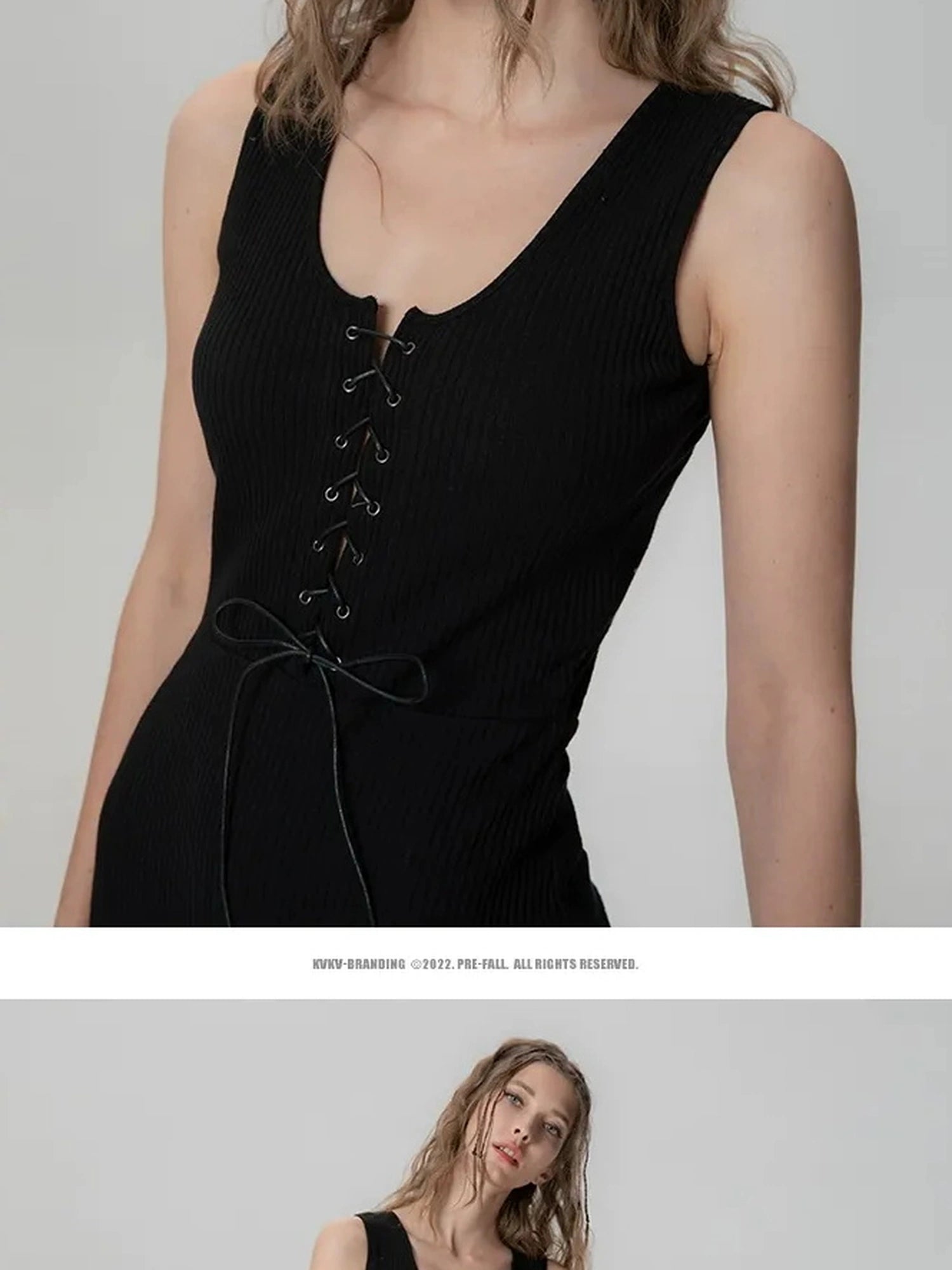 Vintage Serein Sandglass Strap Reversible Dress