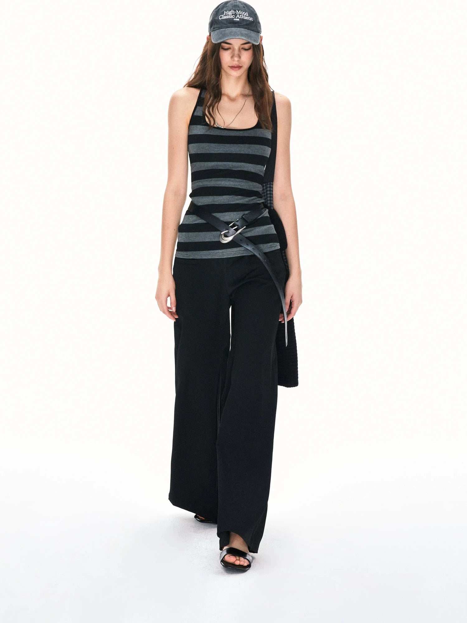 kvkv Vintage U Neck Stripe Vest