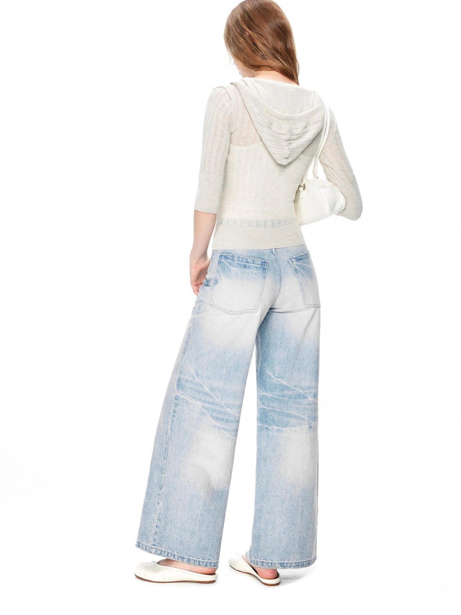 kvkv Vintage V-neck Cropped Cable Knit Sweater