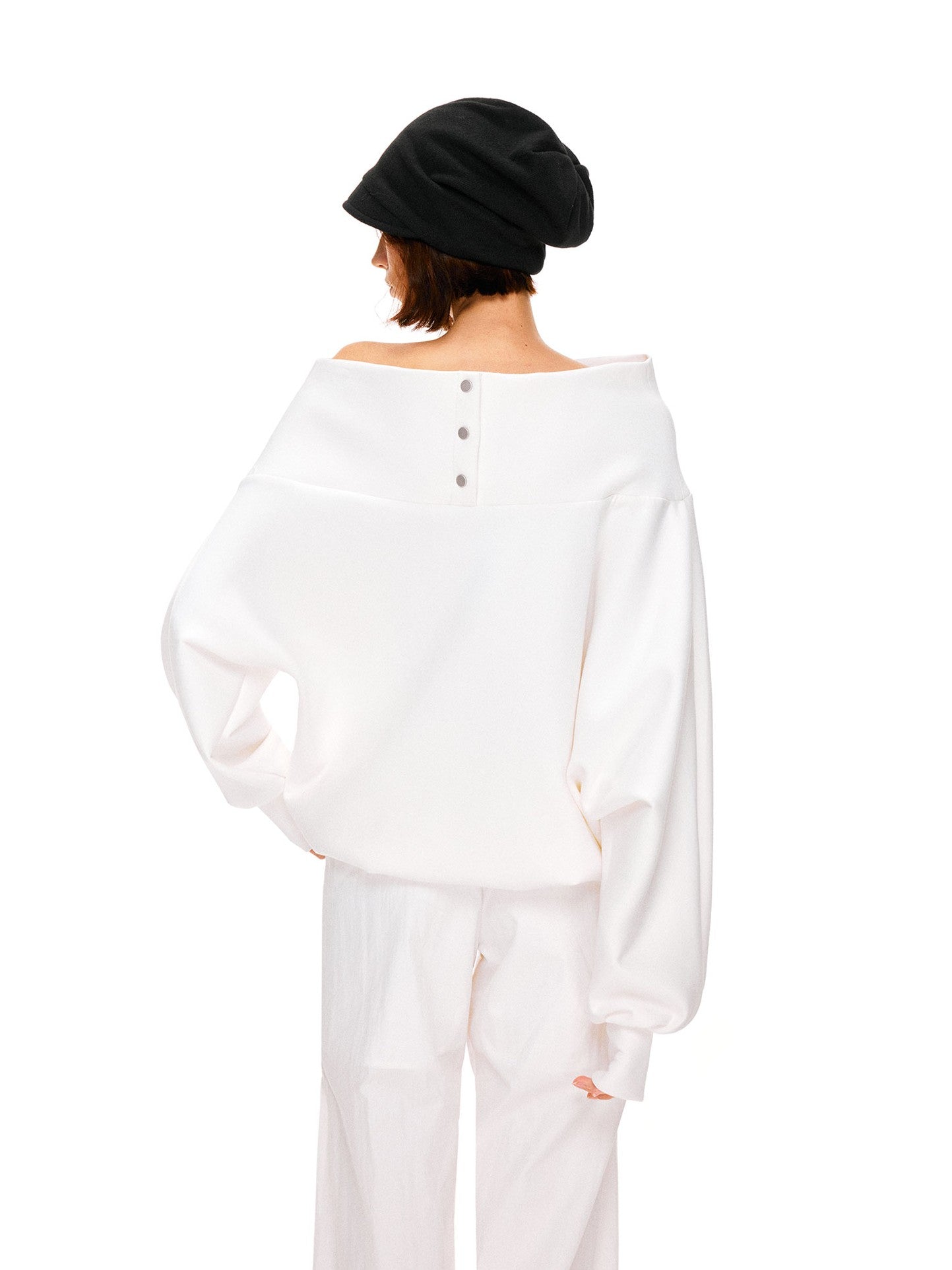 kvkv White Relaxed Asymmetric Shoulder Buttoned Longsleeve Women&