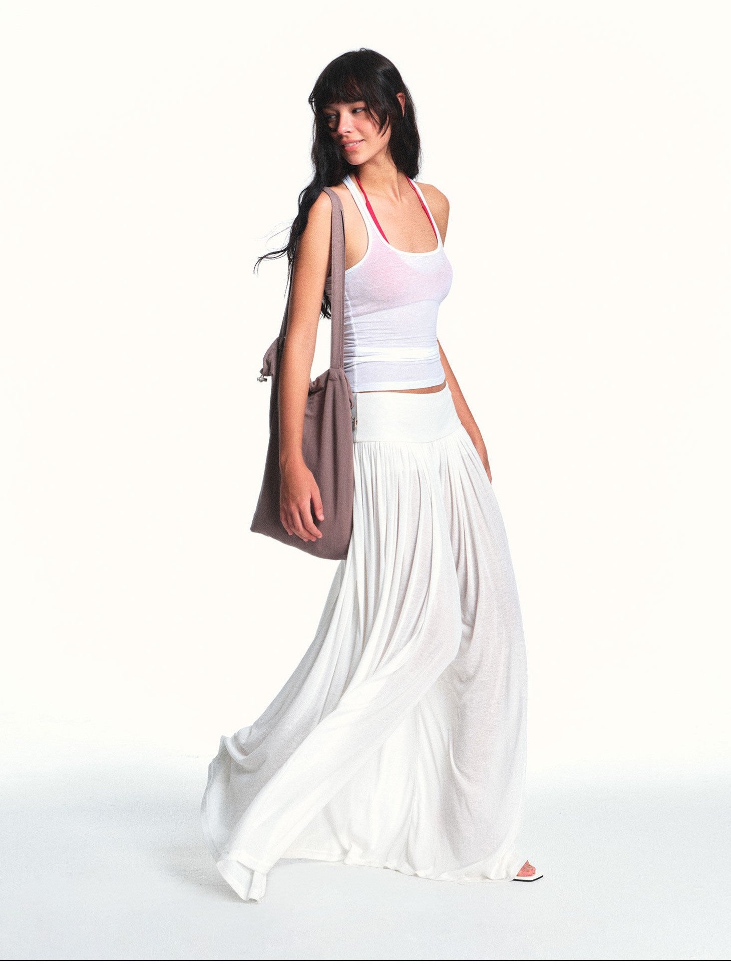 kvkv White Slim Stretch Racerback Layering Women&