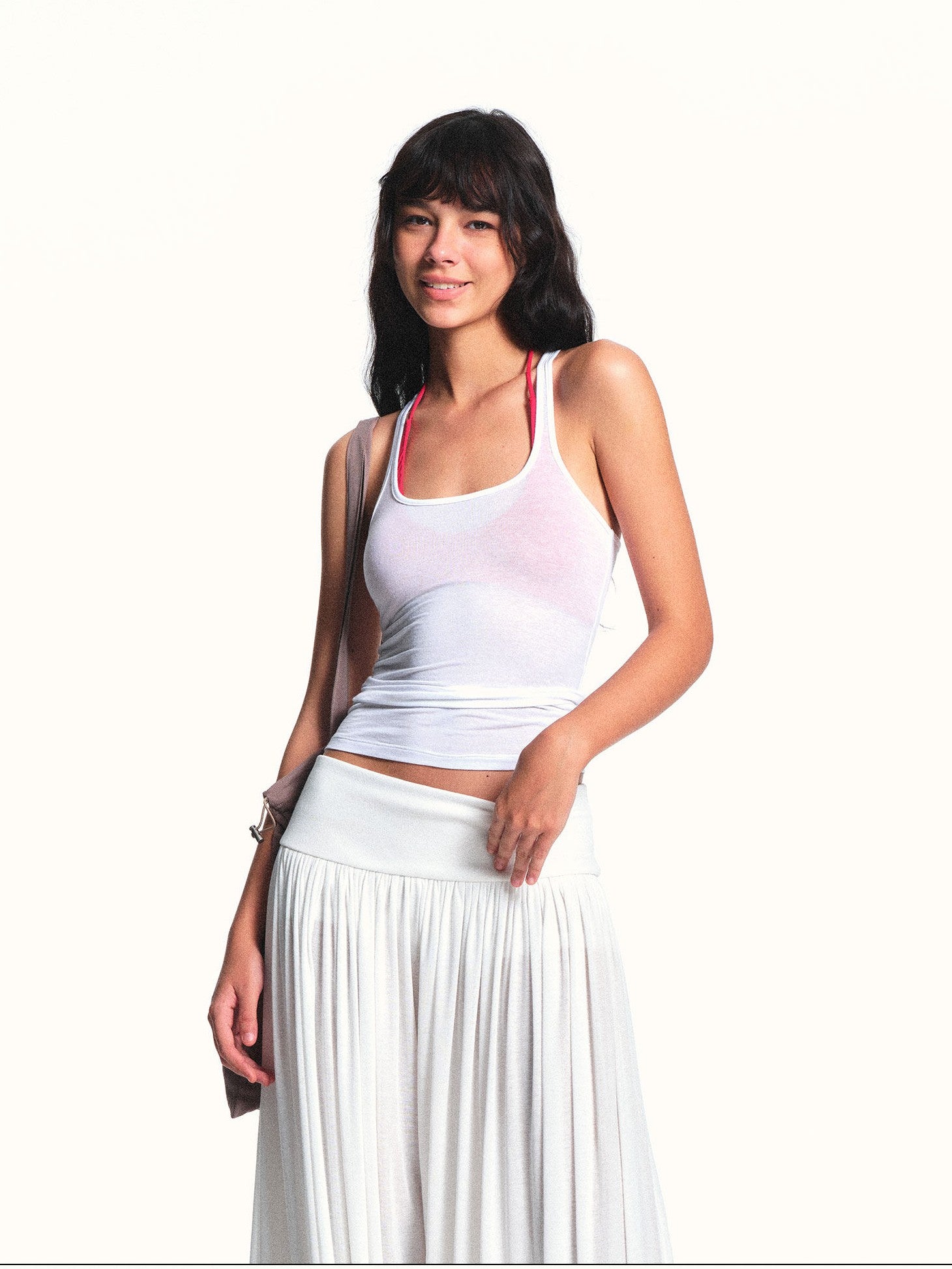 kvkv White Slim Stretch Racerback Layering Women&