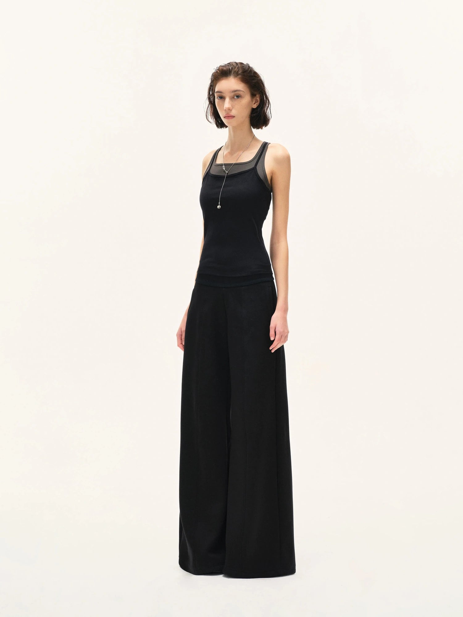 kvkv Wide Waistband Air Layer Straight Leg Sweatpants