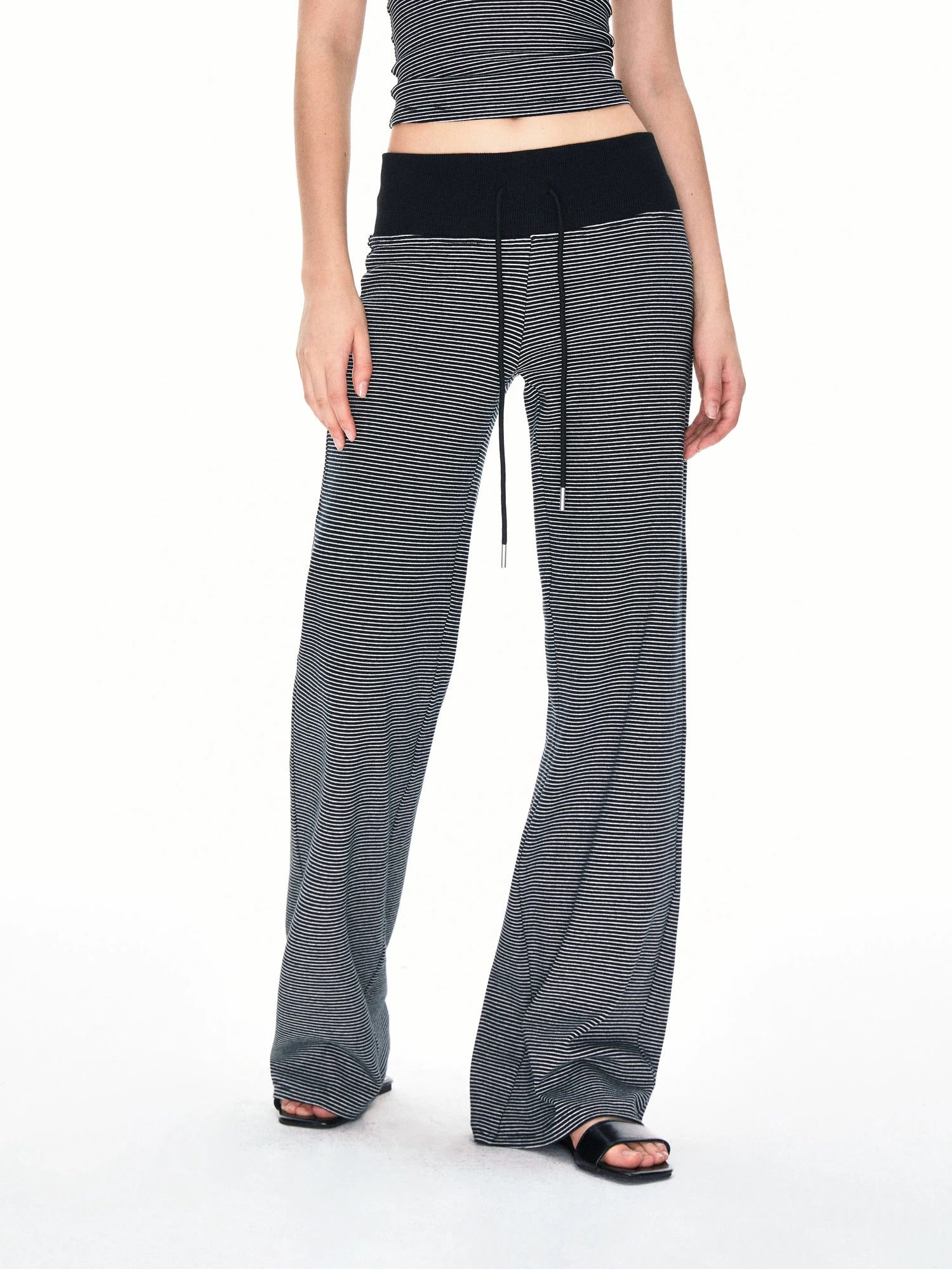 kvkv Wide Waistband Stripe Jogger Pants