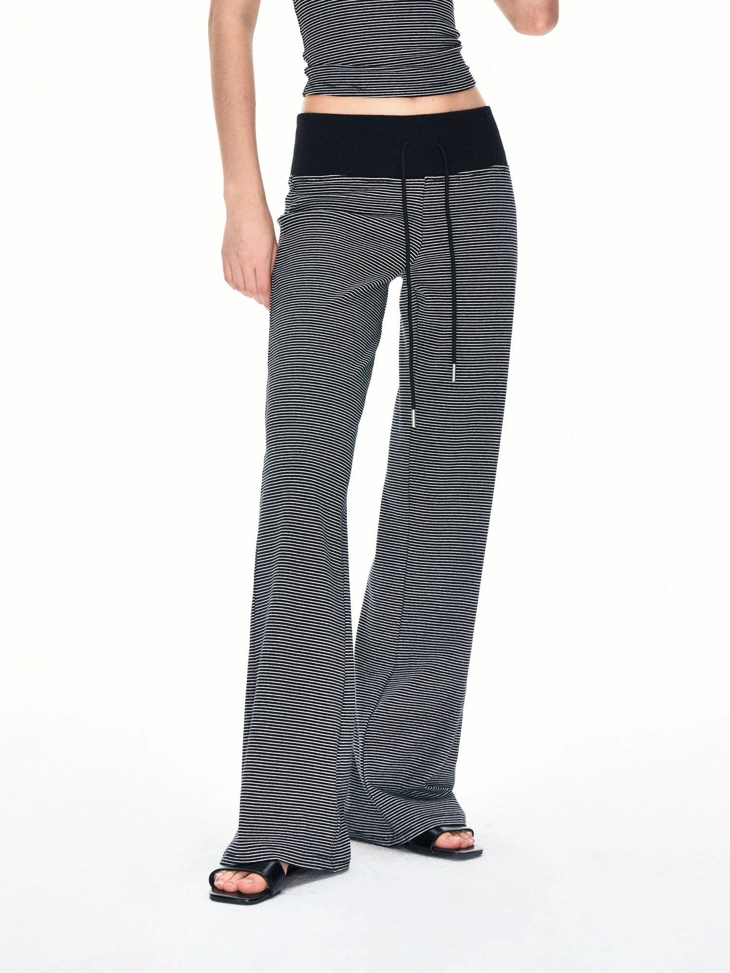 kvkv Wide Waistband Stripe Jogger Pants