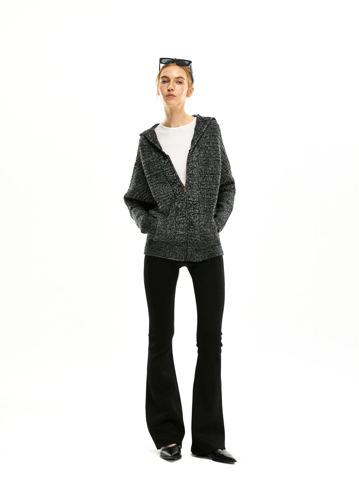 kvkv Zip Up Hooded Knit Women&