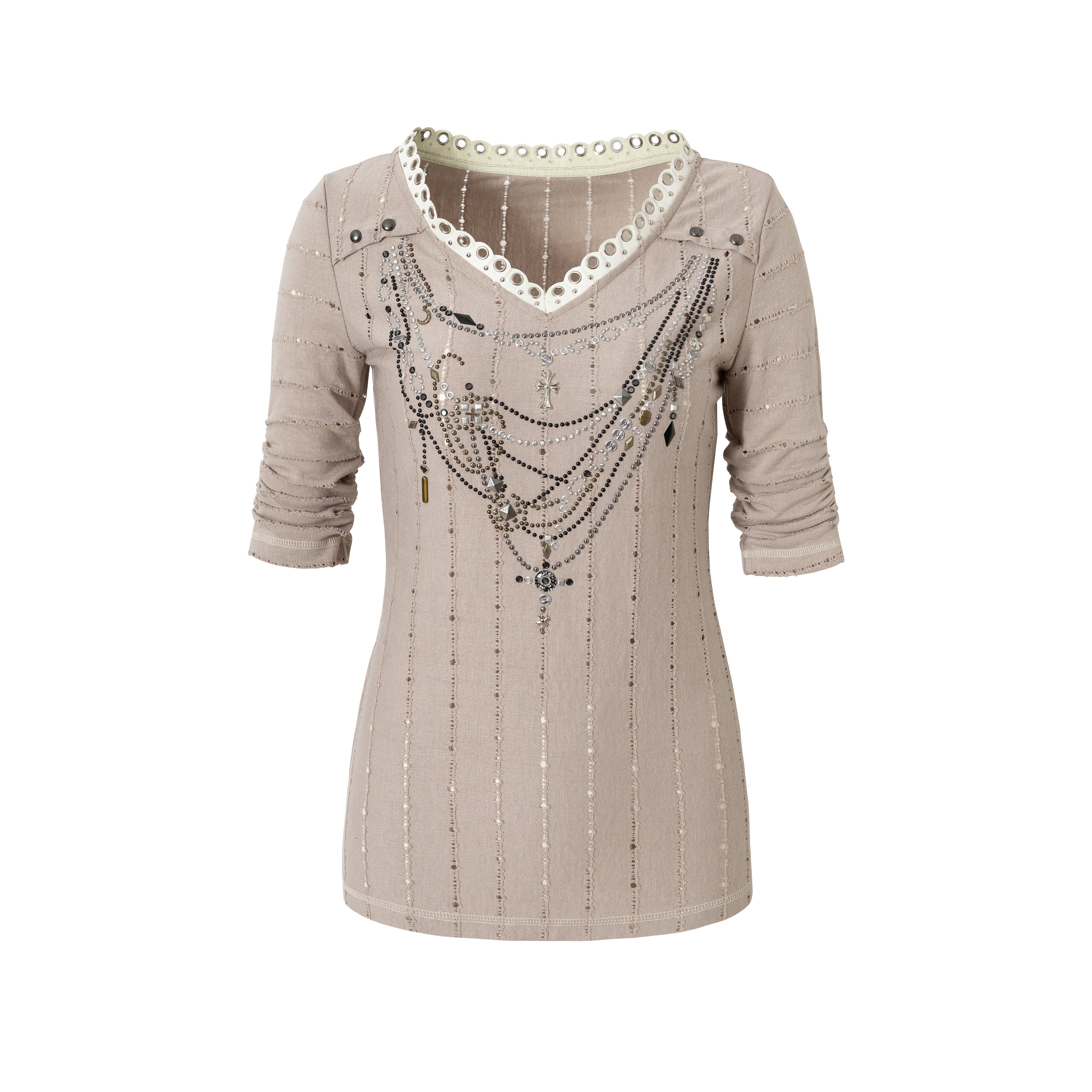 Vintage Punk Royal V-Neck T-Shirt With Detachable Apron
