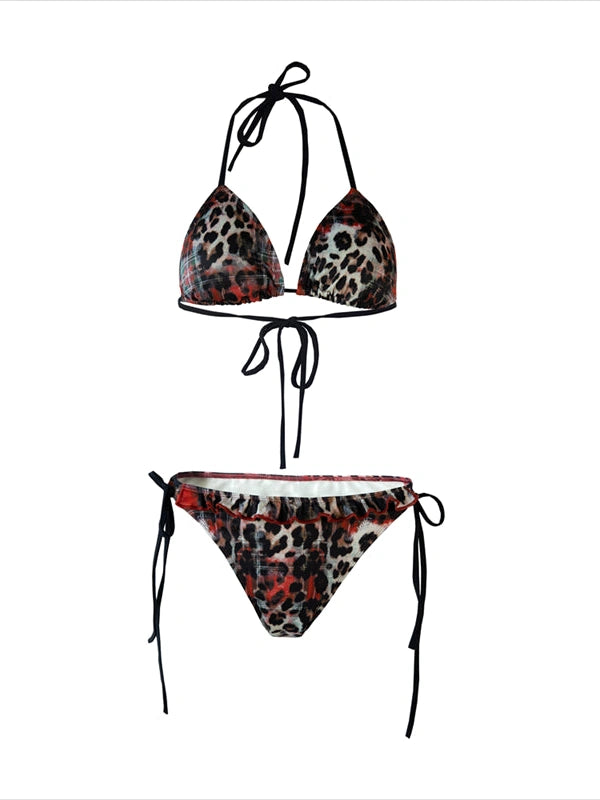 Punk Bikini Set Leopard Print Y2K Swimwear