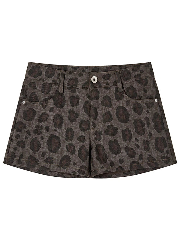 Low-Rise Y2K Cheetah Shorts For Women