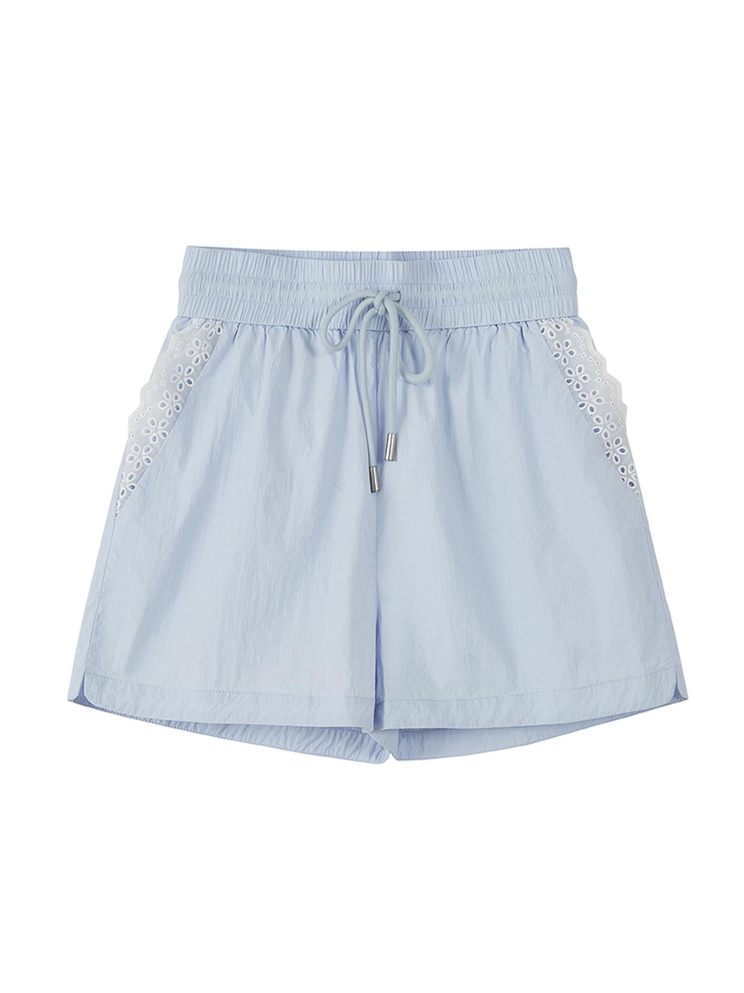 DIDDI MODA Summer Breeze Lace Trim Sun Protection Hoodie Shorts Set