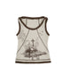 Vintage Punk Print Knit Vest Top